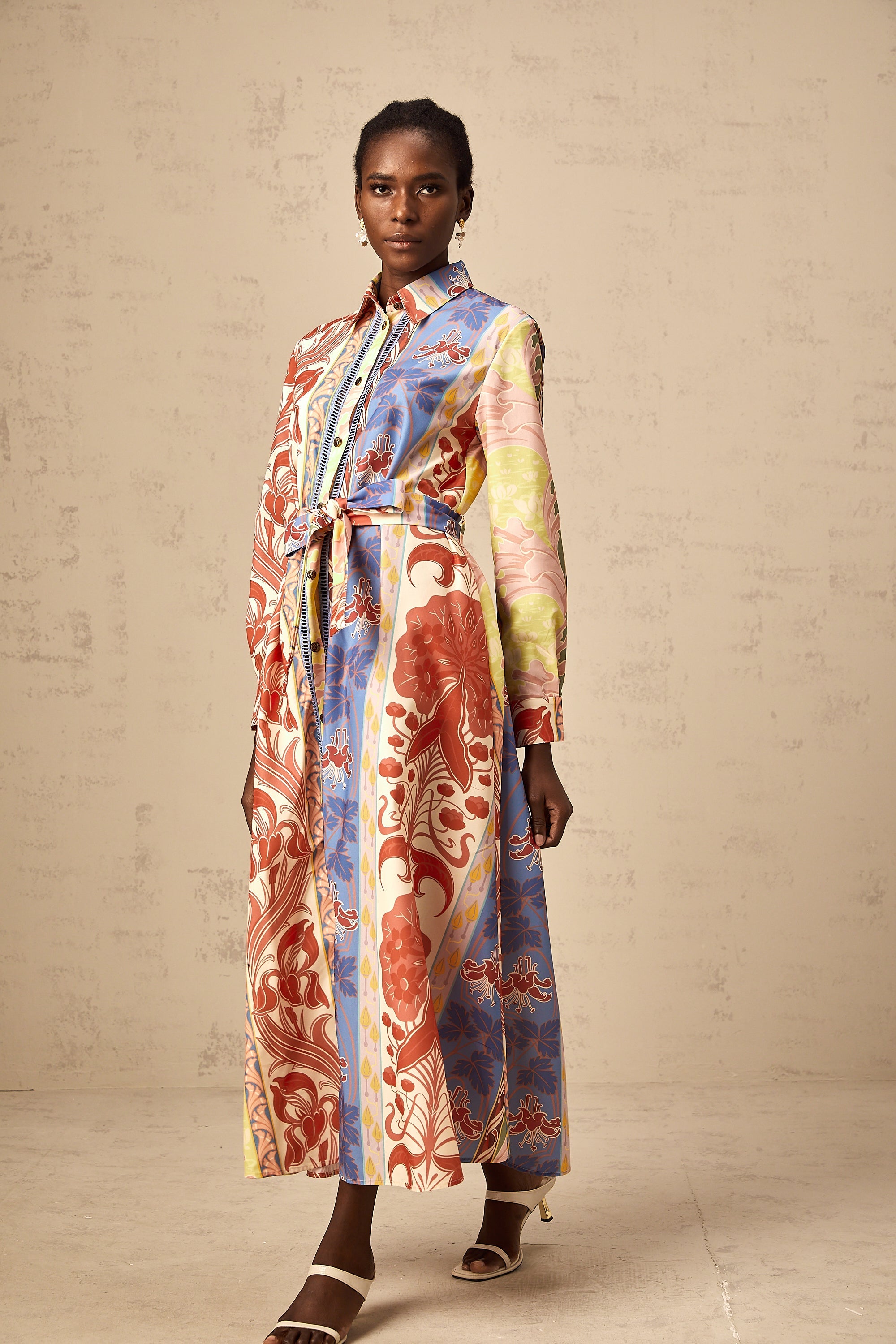 Ursula floral-print poplin midi shirt dress (US Only)