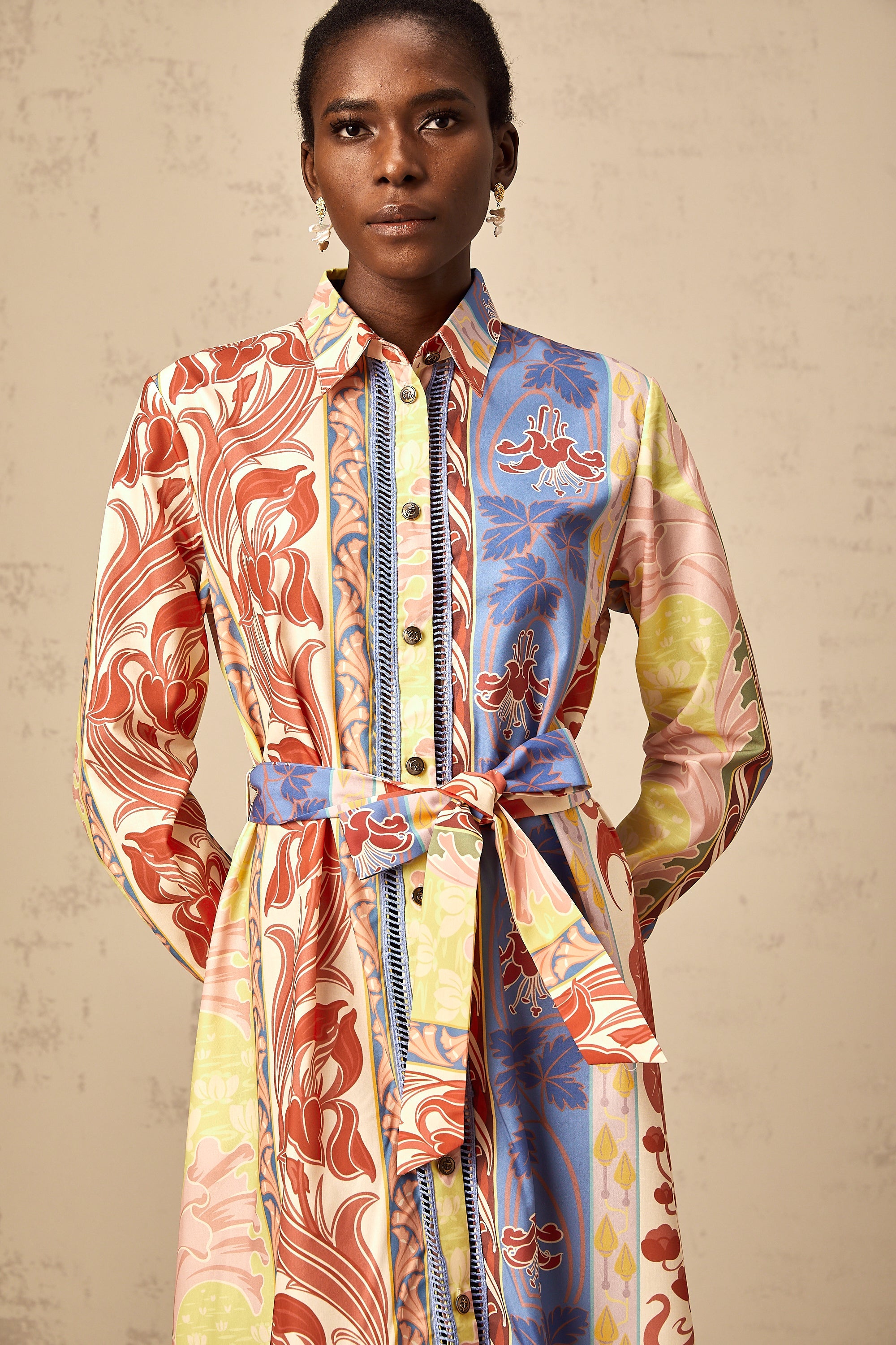 Ursula floral-print poplin midi shirt dress (US Only)