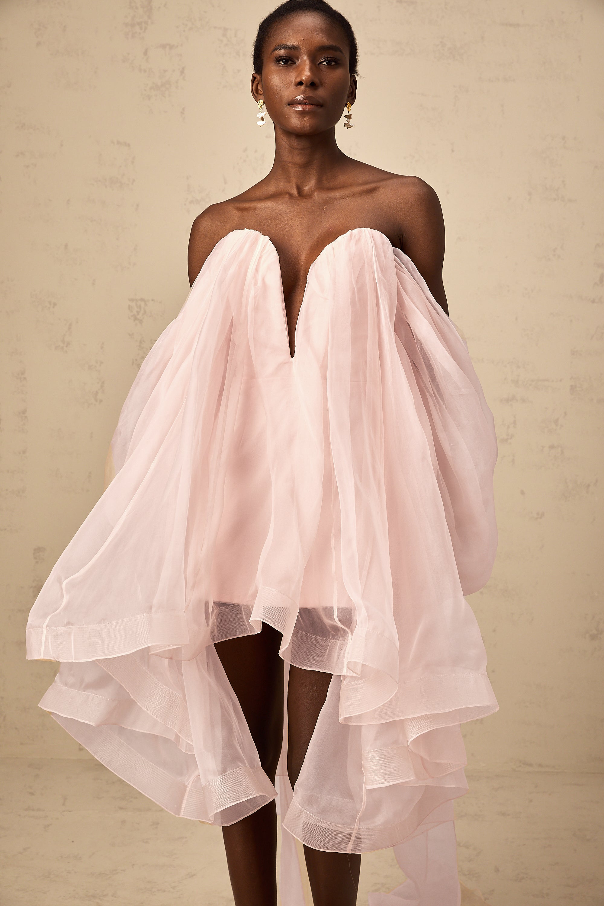 Élodie bow-detail voluminous mini dress