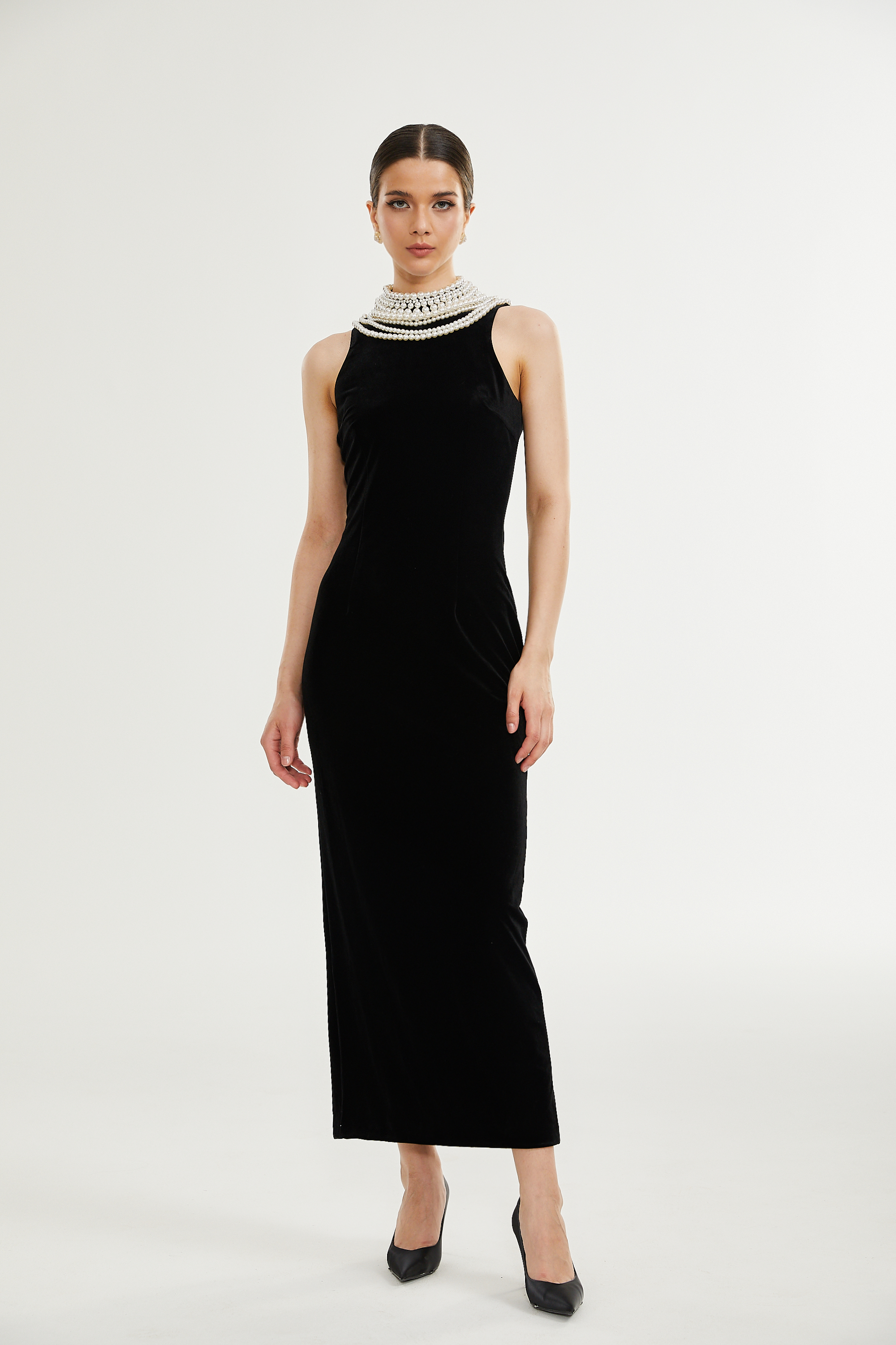 Lucena faux pearl-embellished velvet dress (Final Sale-US Only)