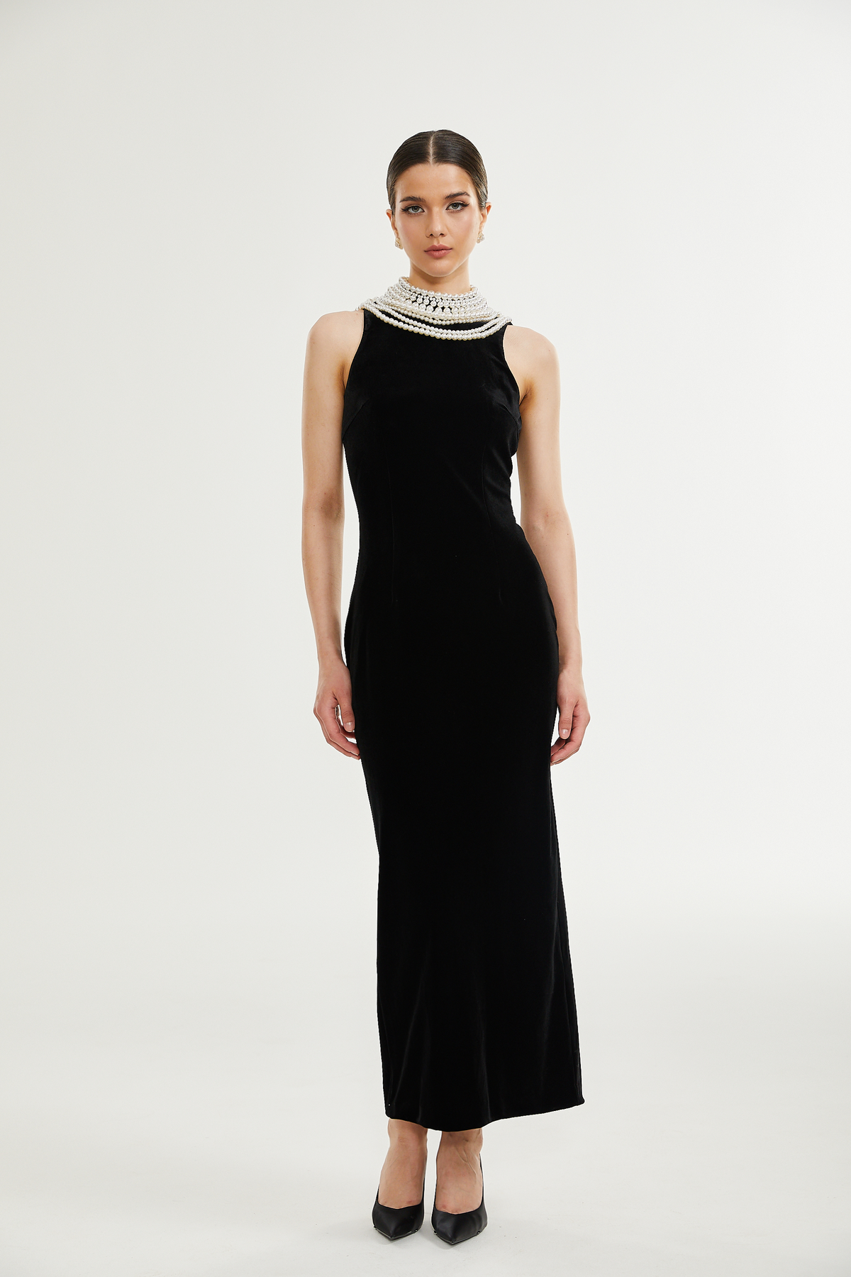 Lucena faux pearl-embellished velvet dress (Final Sale-US Only)