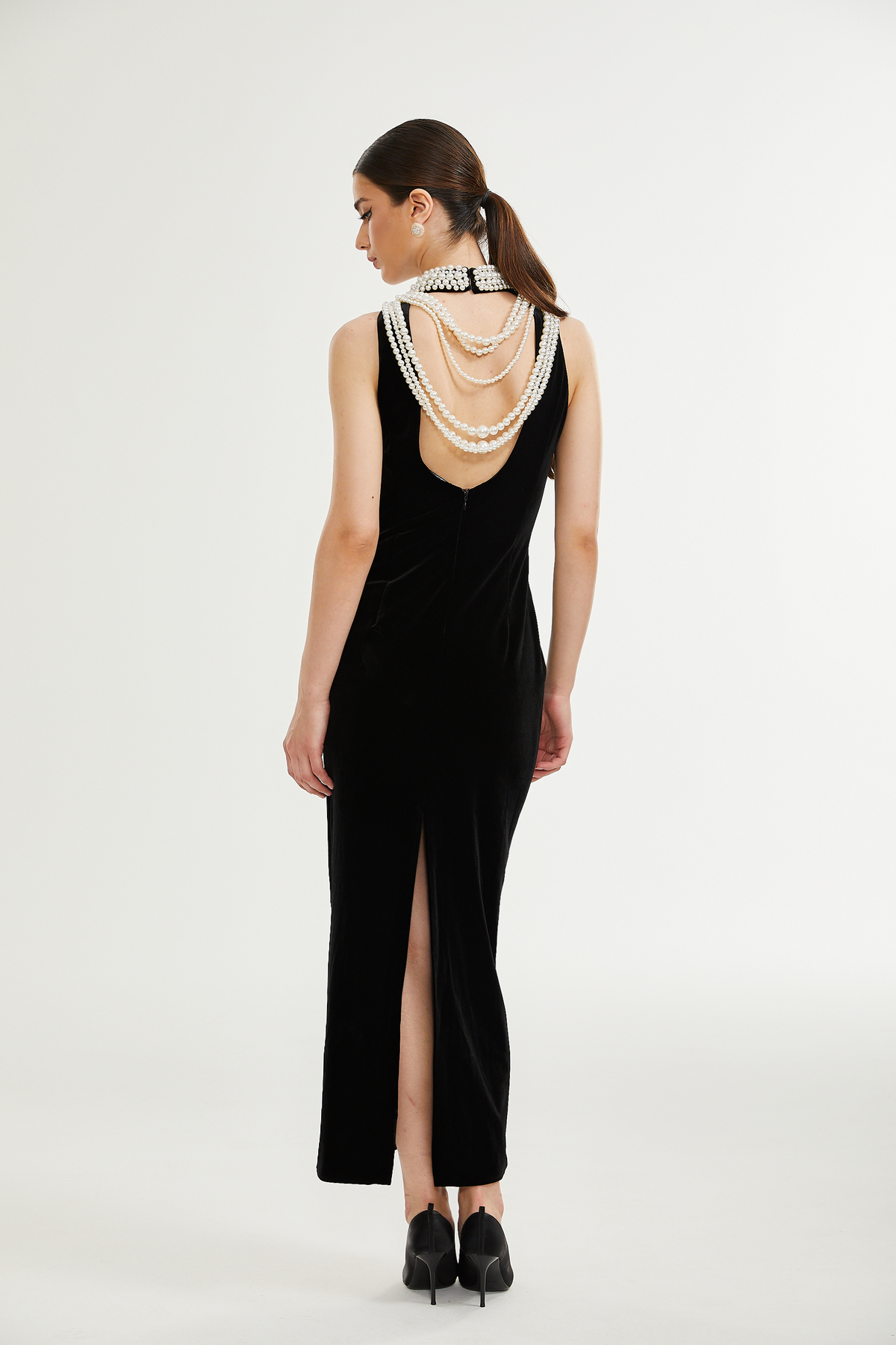 Lucena faux pearl-embellished velvet dress (Final Sale-US Only)