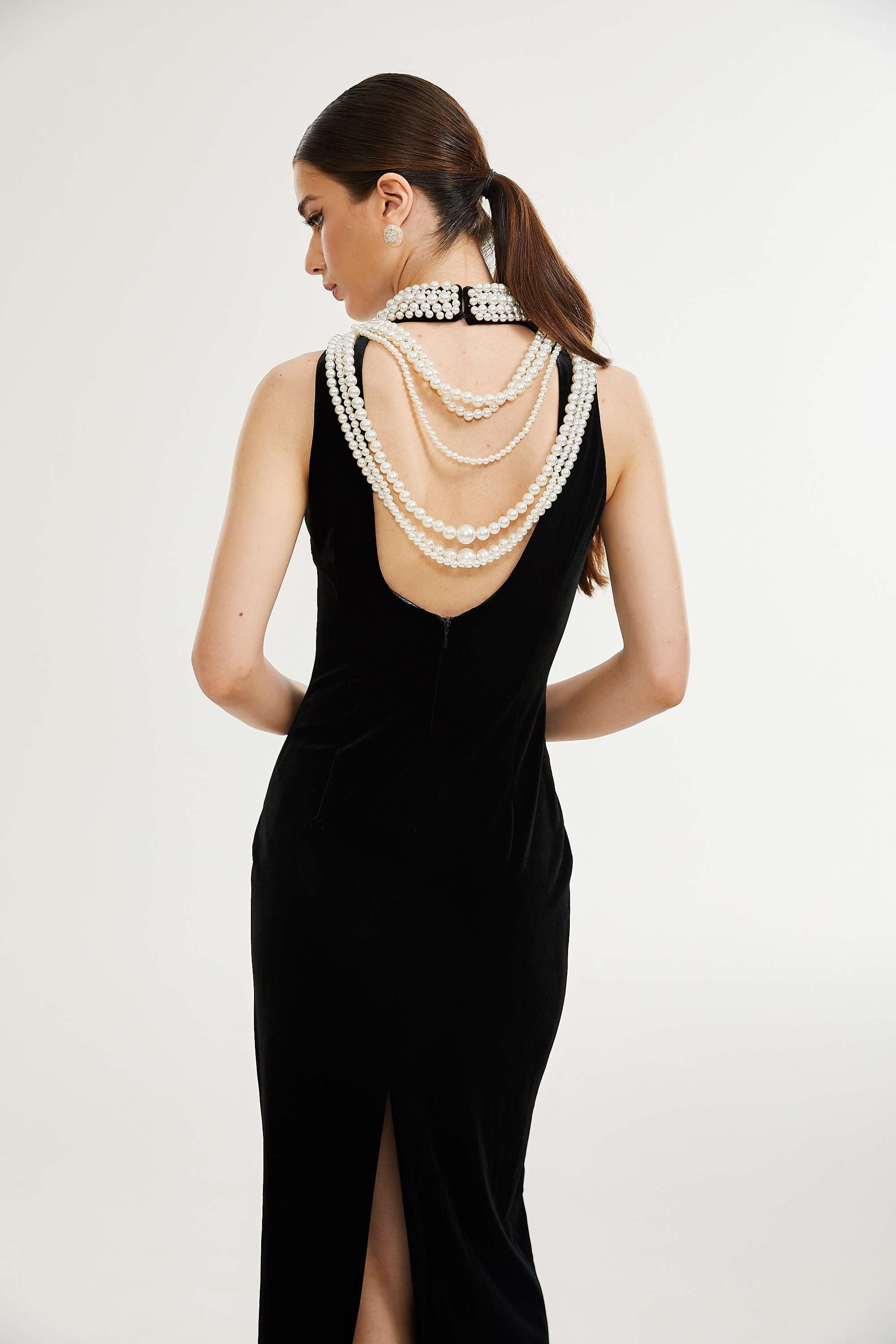 Lucena faux pearl-embellished velvet dress (Final Sale-US Only)