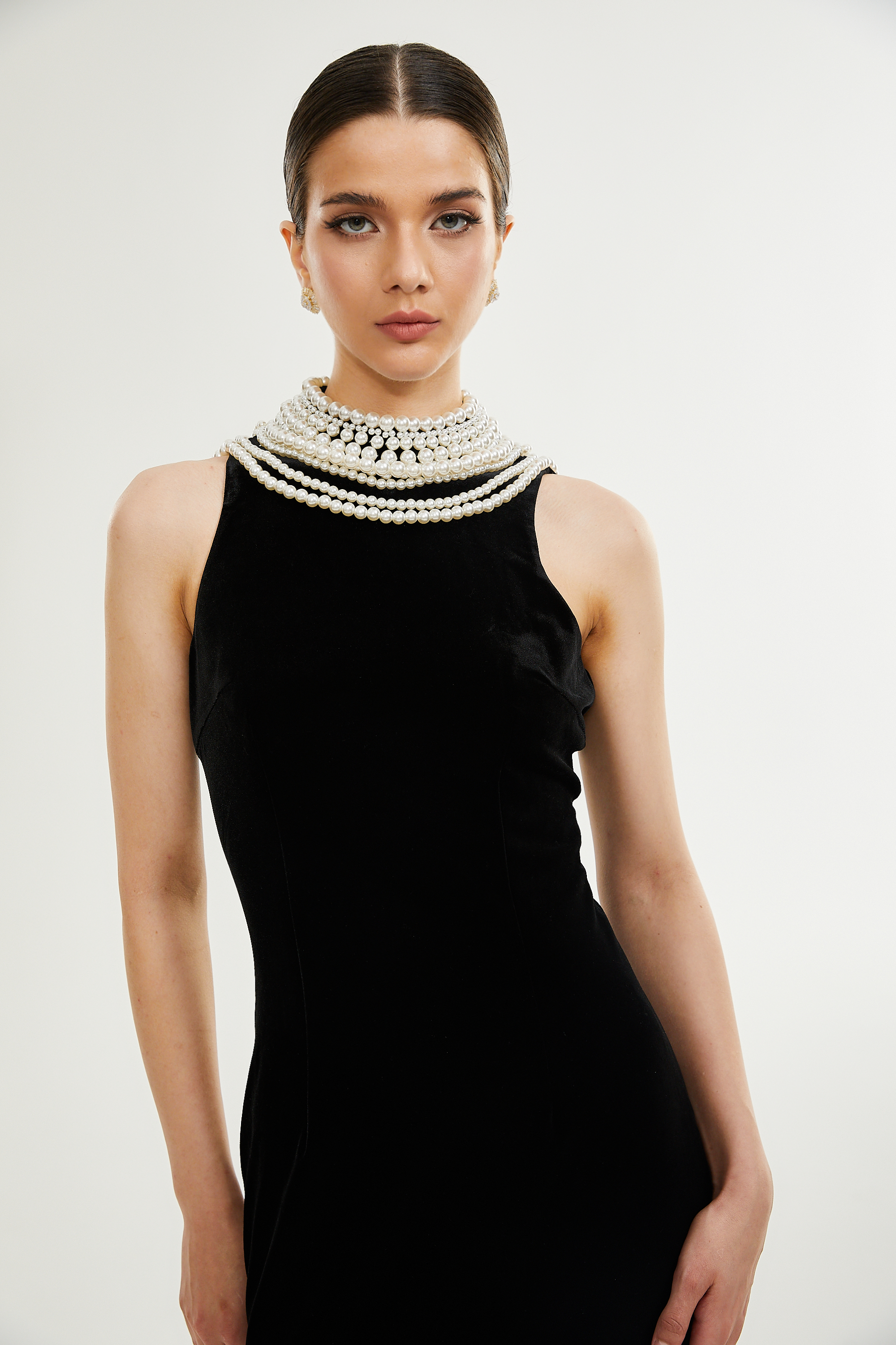 Lucena faux pearl-embellished velvet dress (Final Sale-US Only)