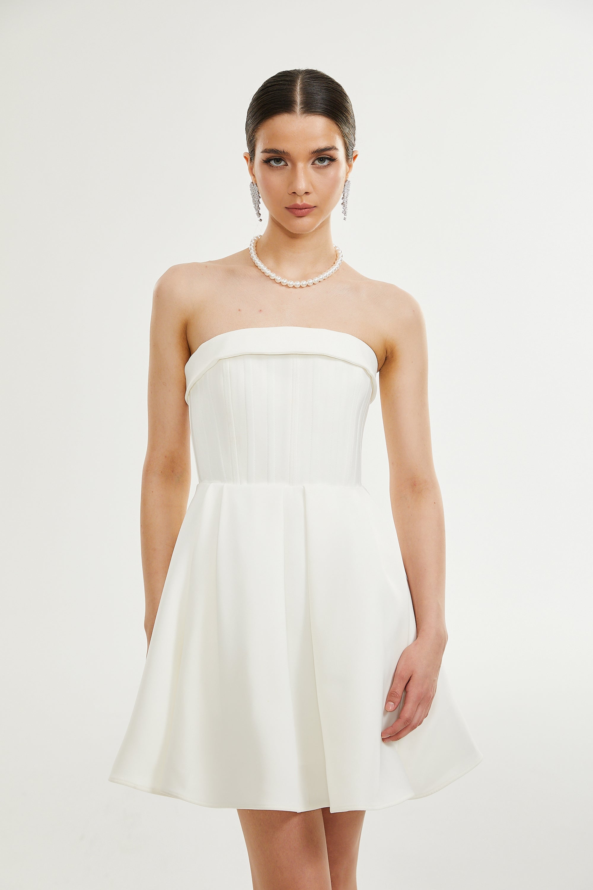 Kyra white off-shoulder flared dress (US Only)