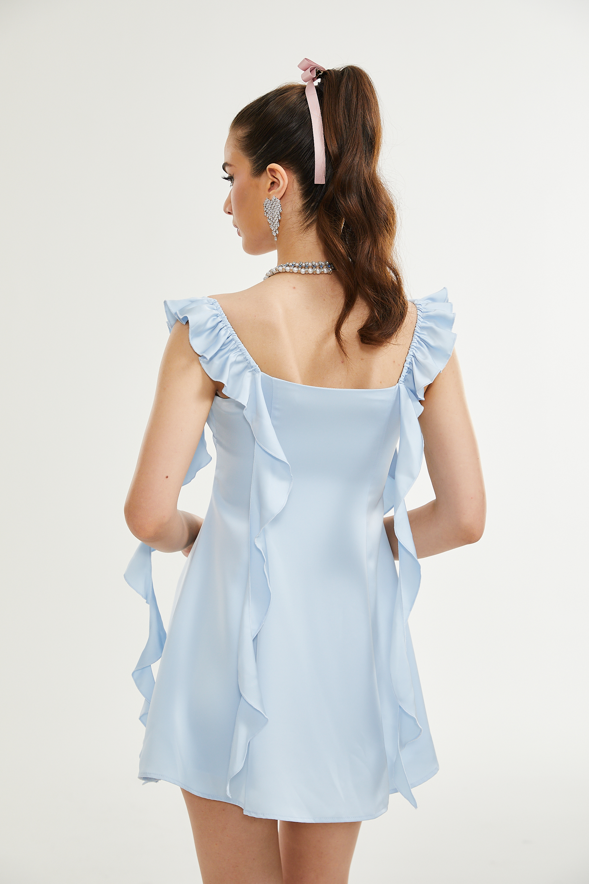 Reno embellished cowl-neck mini dress (US Only)