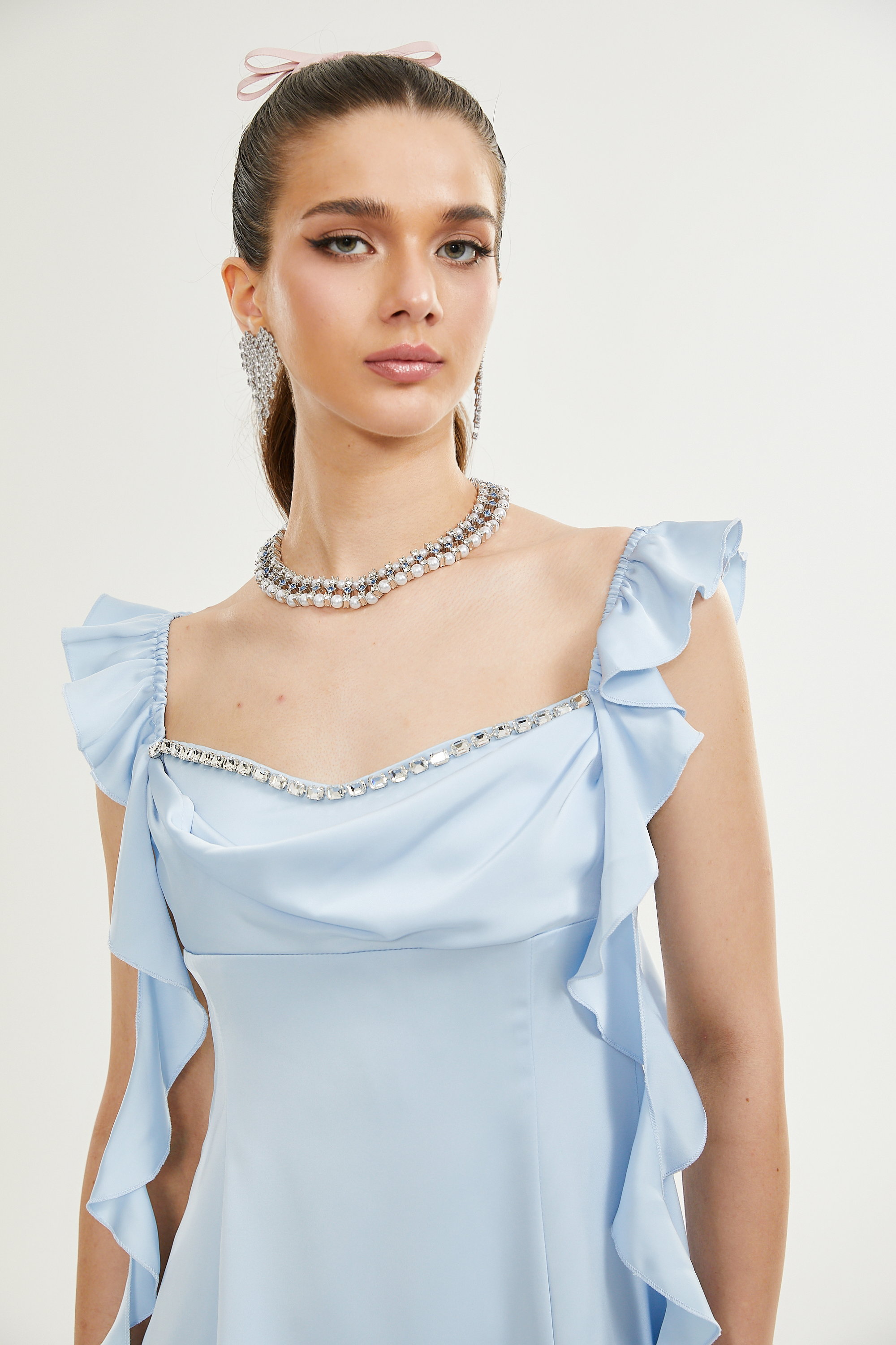Reno embellished cowl-neck mini dress (US Only)