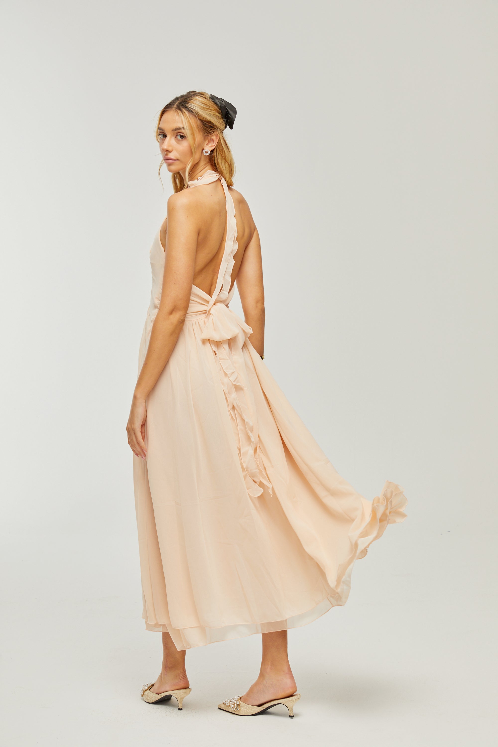 Élodie ruffled faux-flower maxi dress (Final Sale-US Only)
