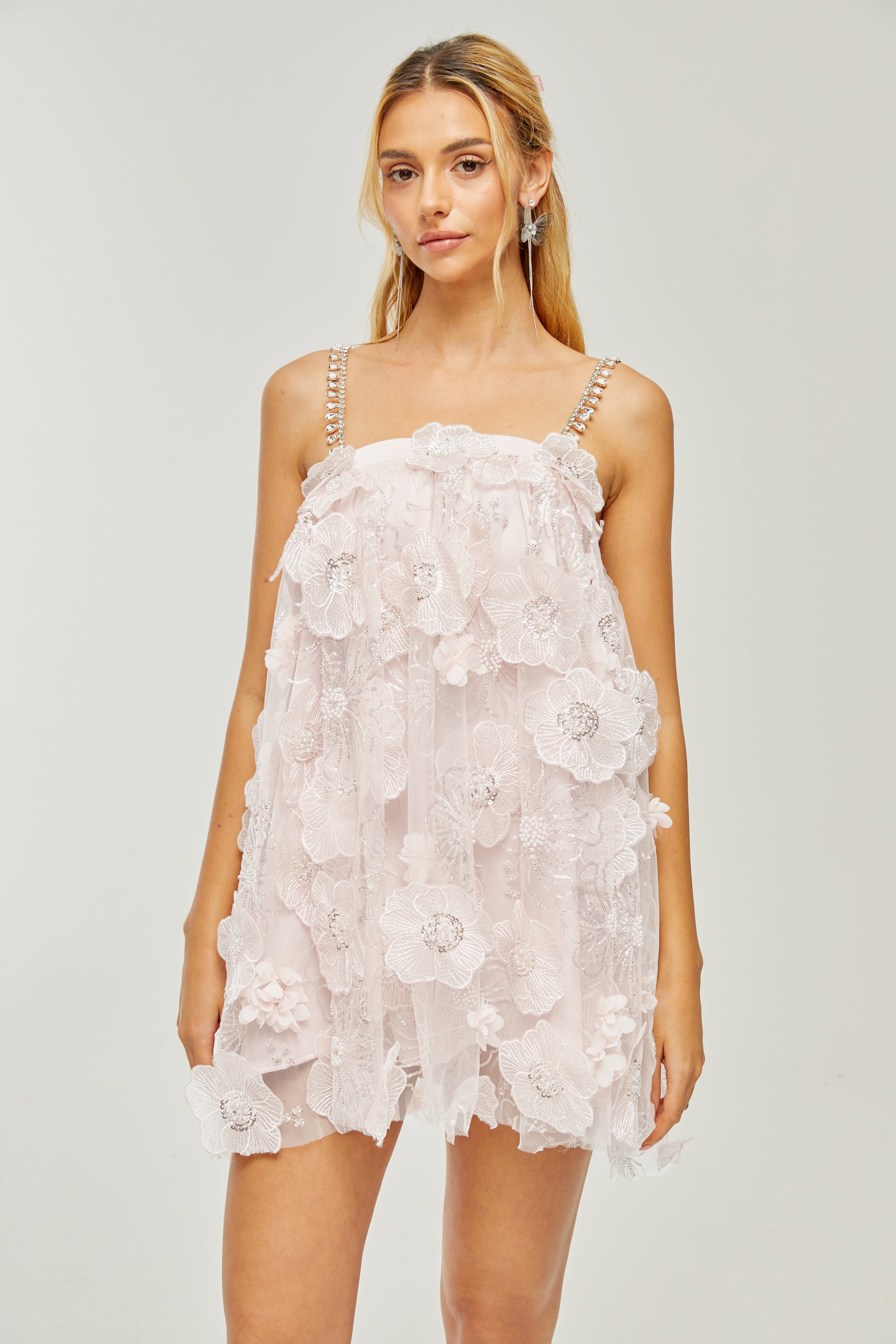 Valérie crystal-embellished floral mini dress (Final Sale-US Only)