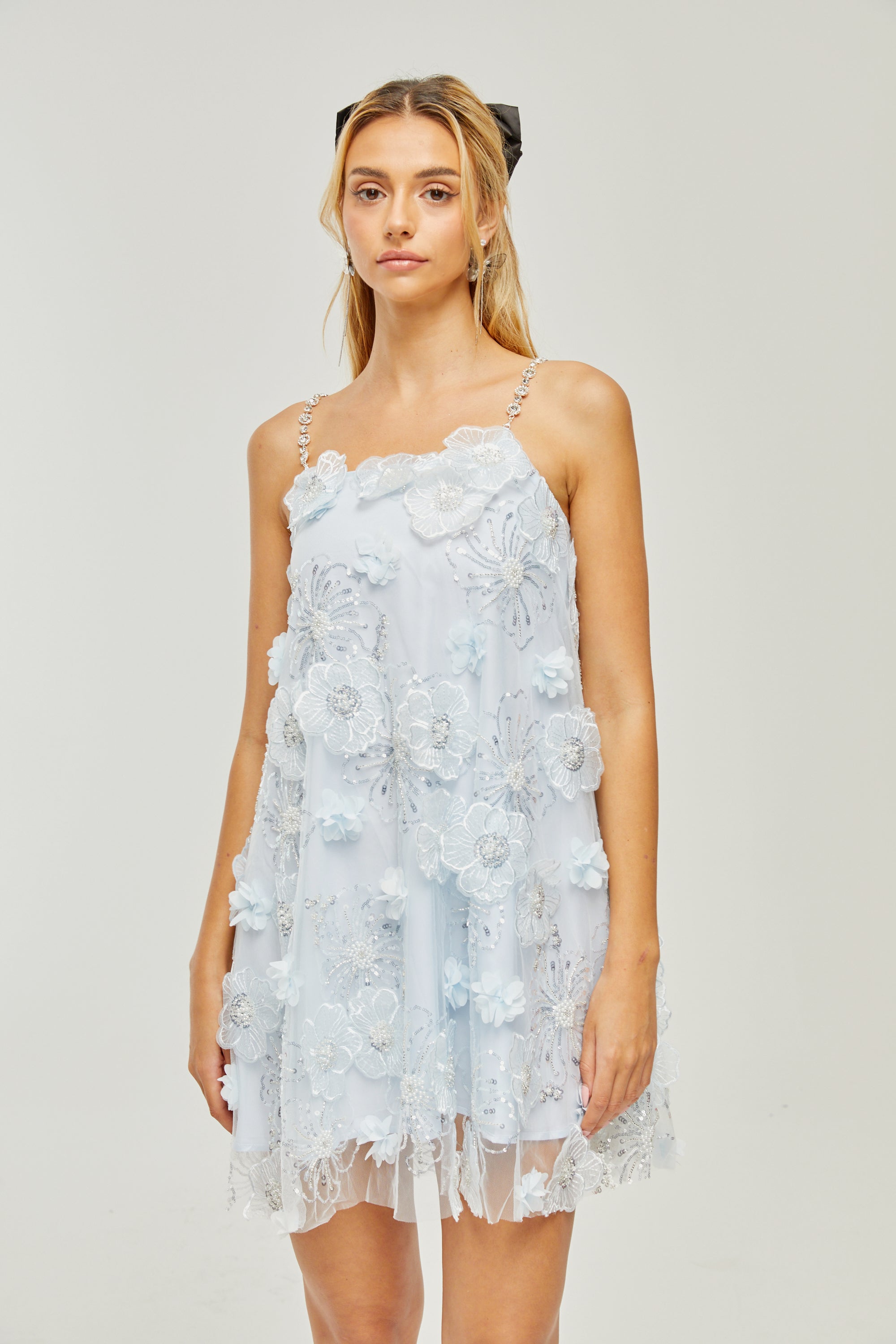 Suzette crystal-embellished floral mini dress (Final Sale-US Only)
