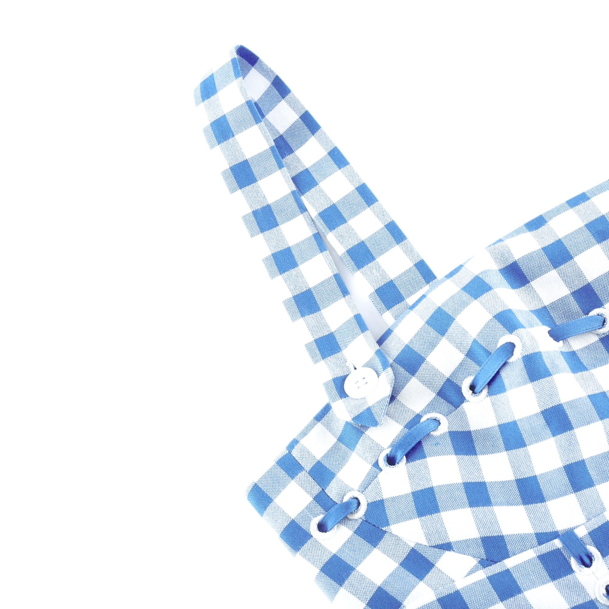 Diane blue gingham midi dress