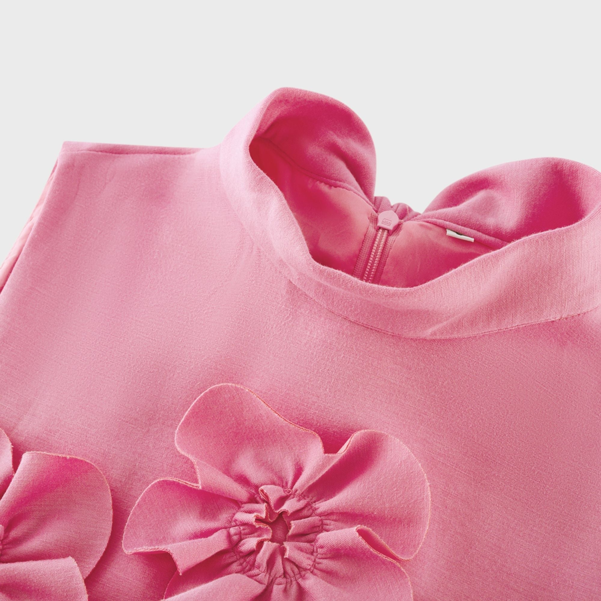 Magali Pink Sleeveless Maxi Dress with Faux Flower & Bow-Tie Embellishment (Final Sale-US Only)