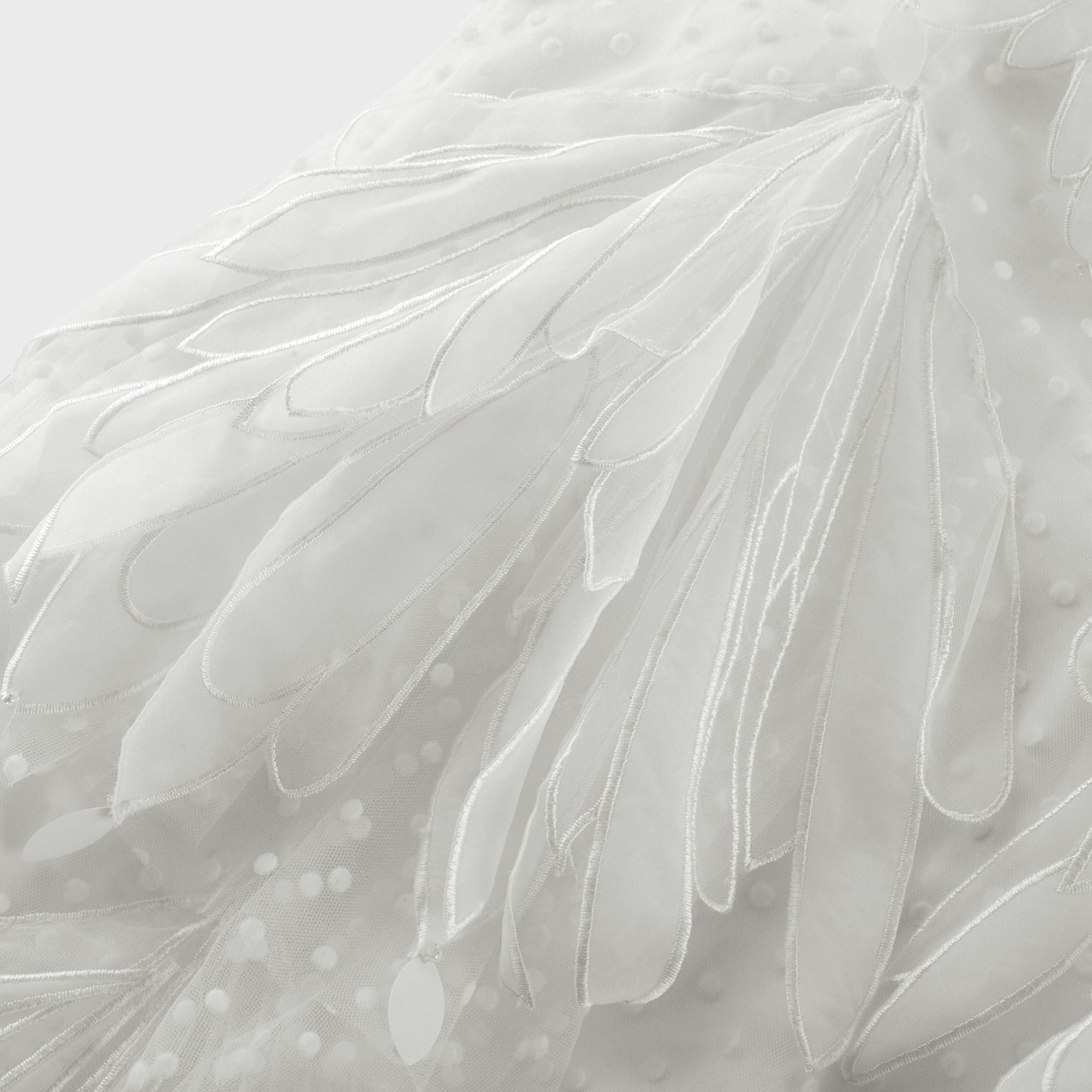 Solène faux-feather pleated midi dress