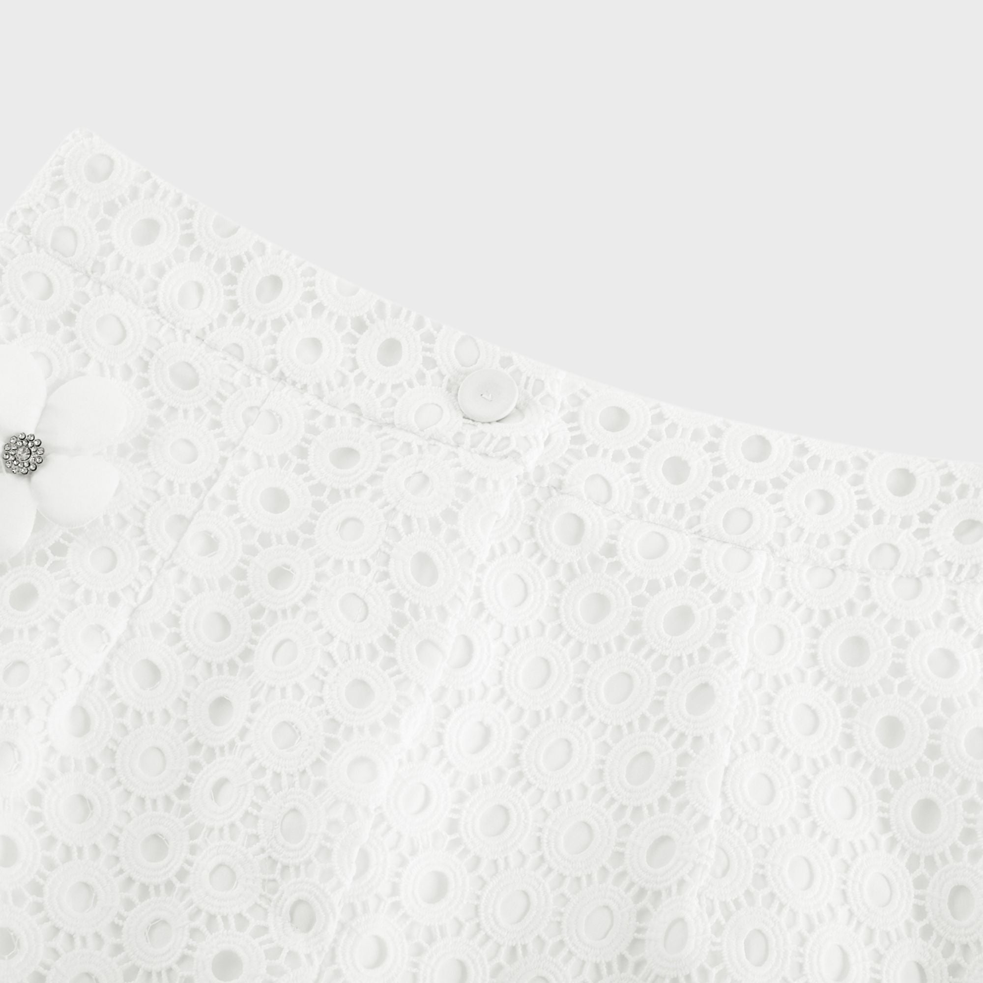 Calla faux-flower cut-out blouse & shorts matching set (Final Sale)
