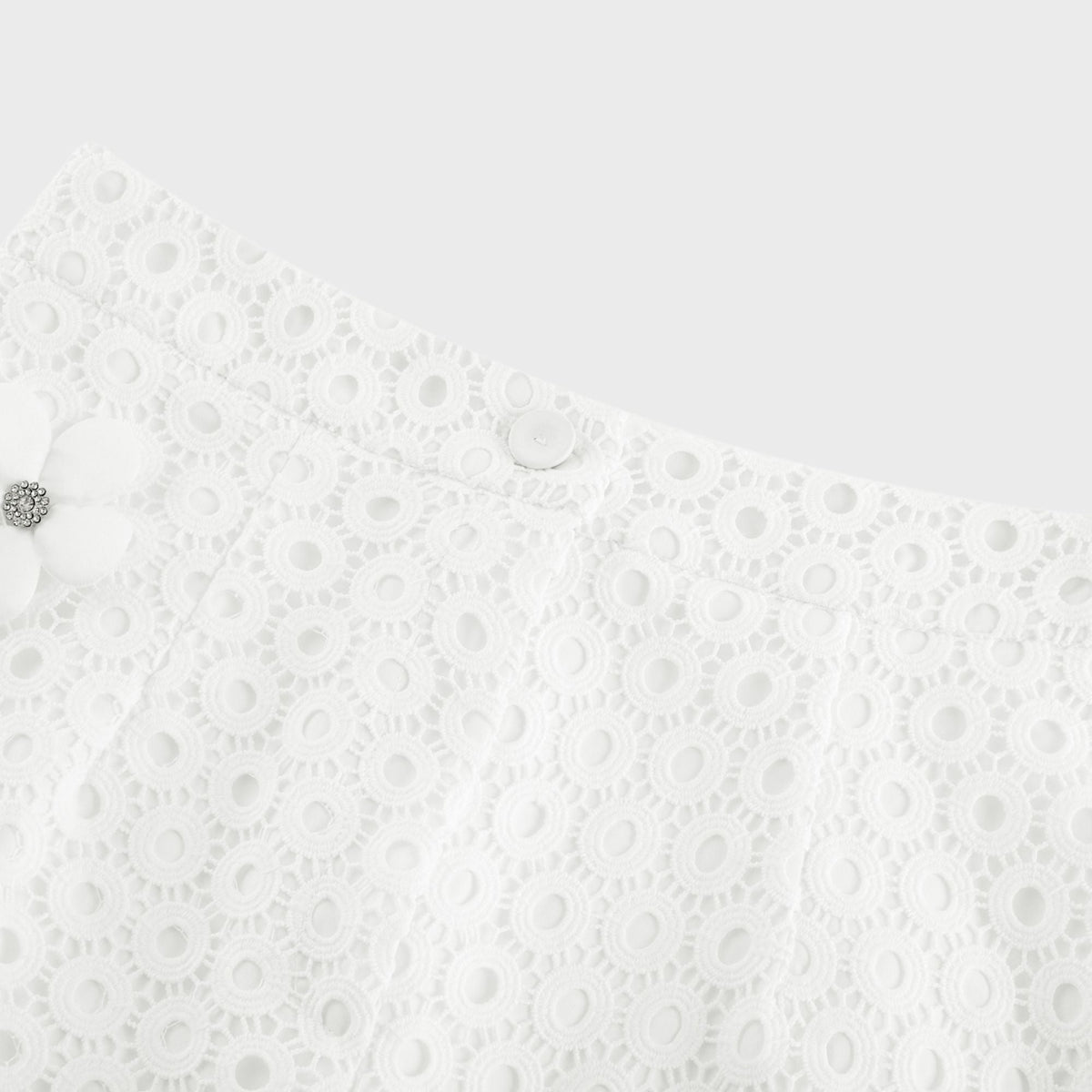 Calla faux-flower cut-out blouse & shorts matching set (Final Sale)