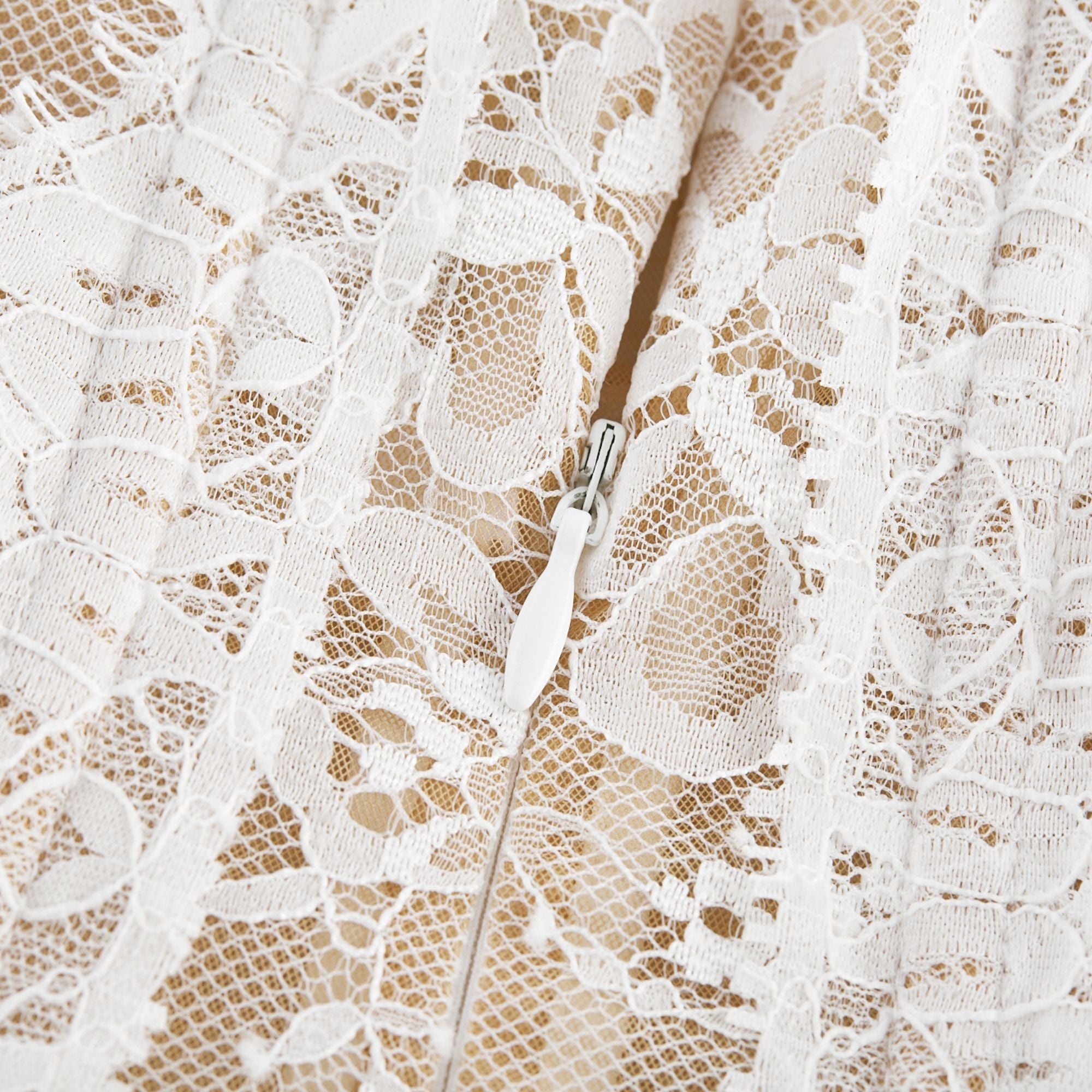 Nadine semi-sheer lace-trim mini dress