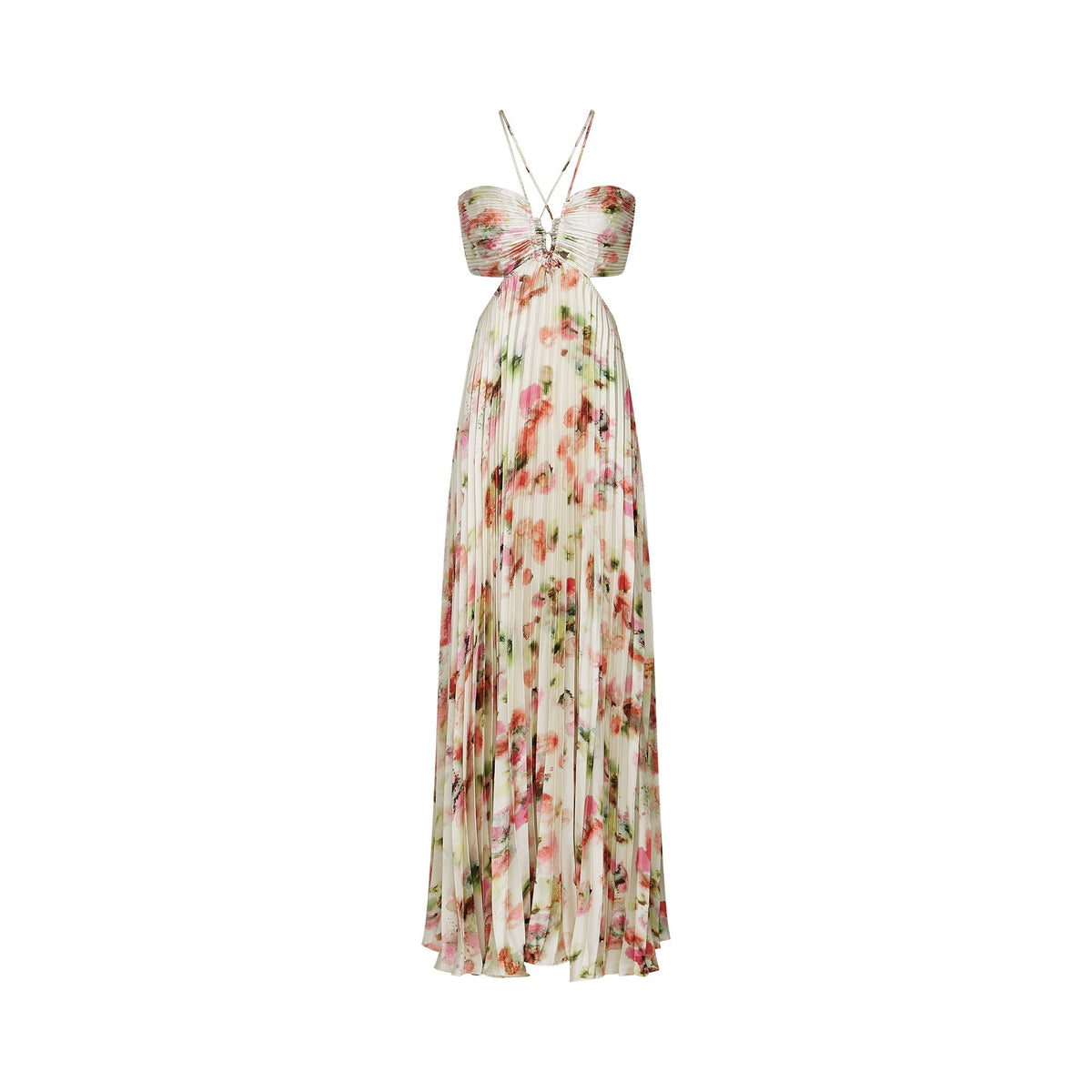 Andréa cut-out floral-print pleated maxi dress (Final Sale-US Only)