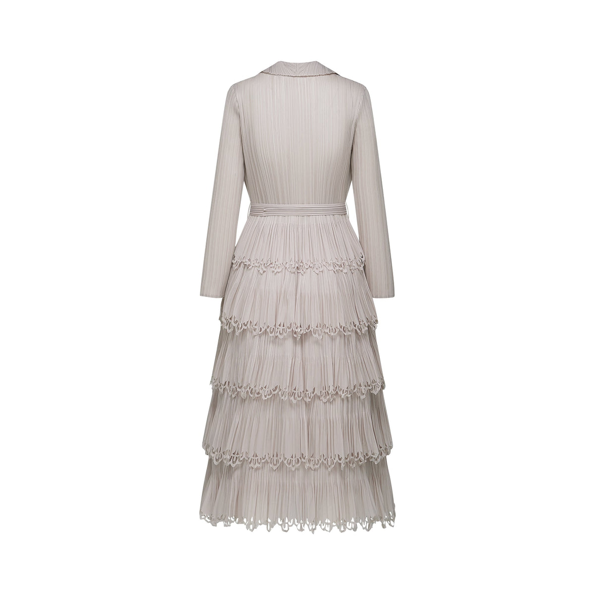 Marjolaine tiered pleated midi dress