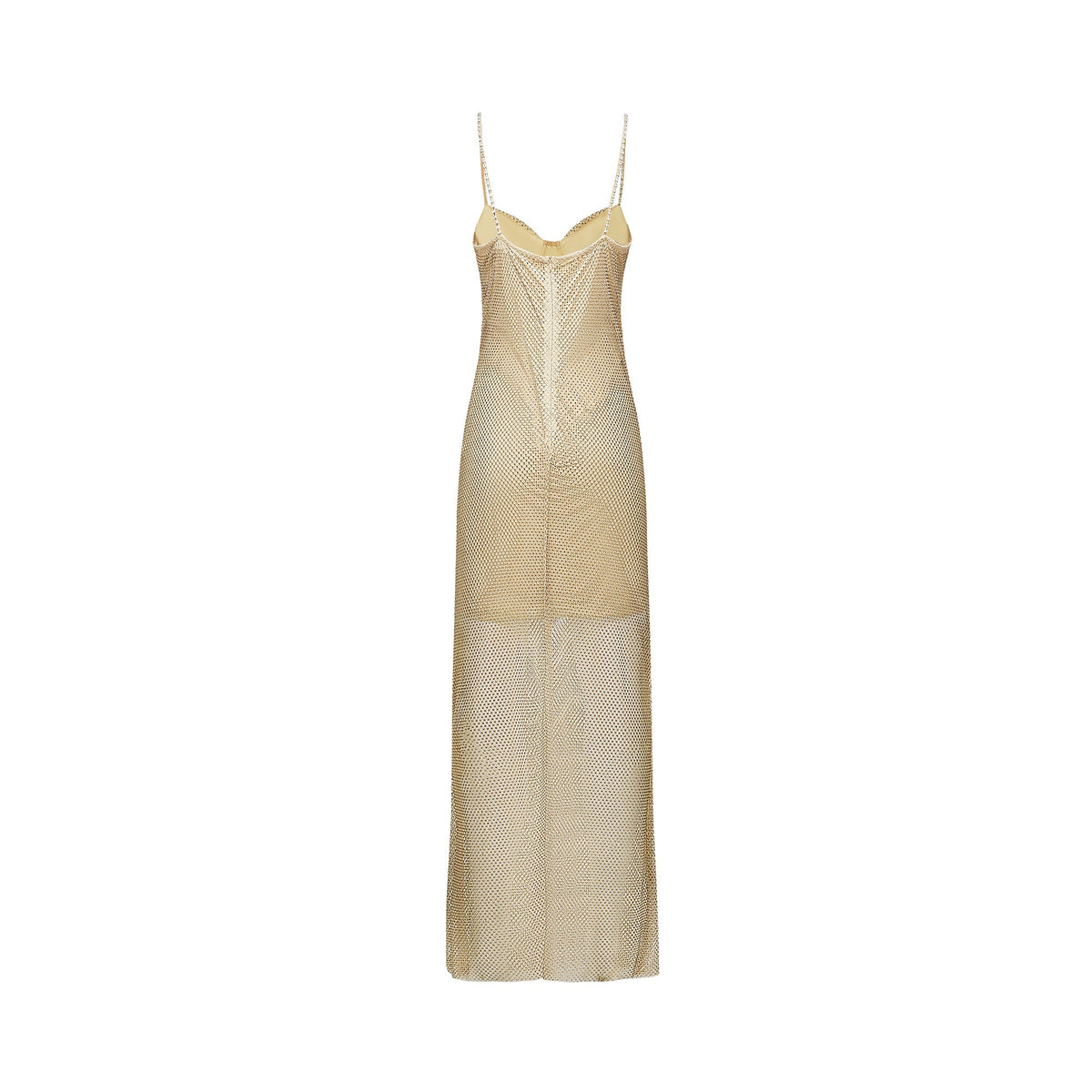 Delphine crystal-embellished gold midi dress