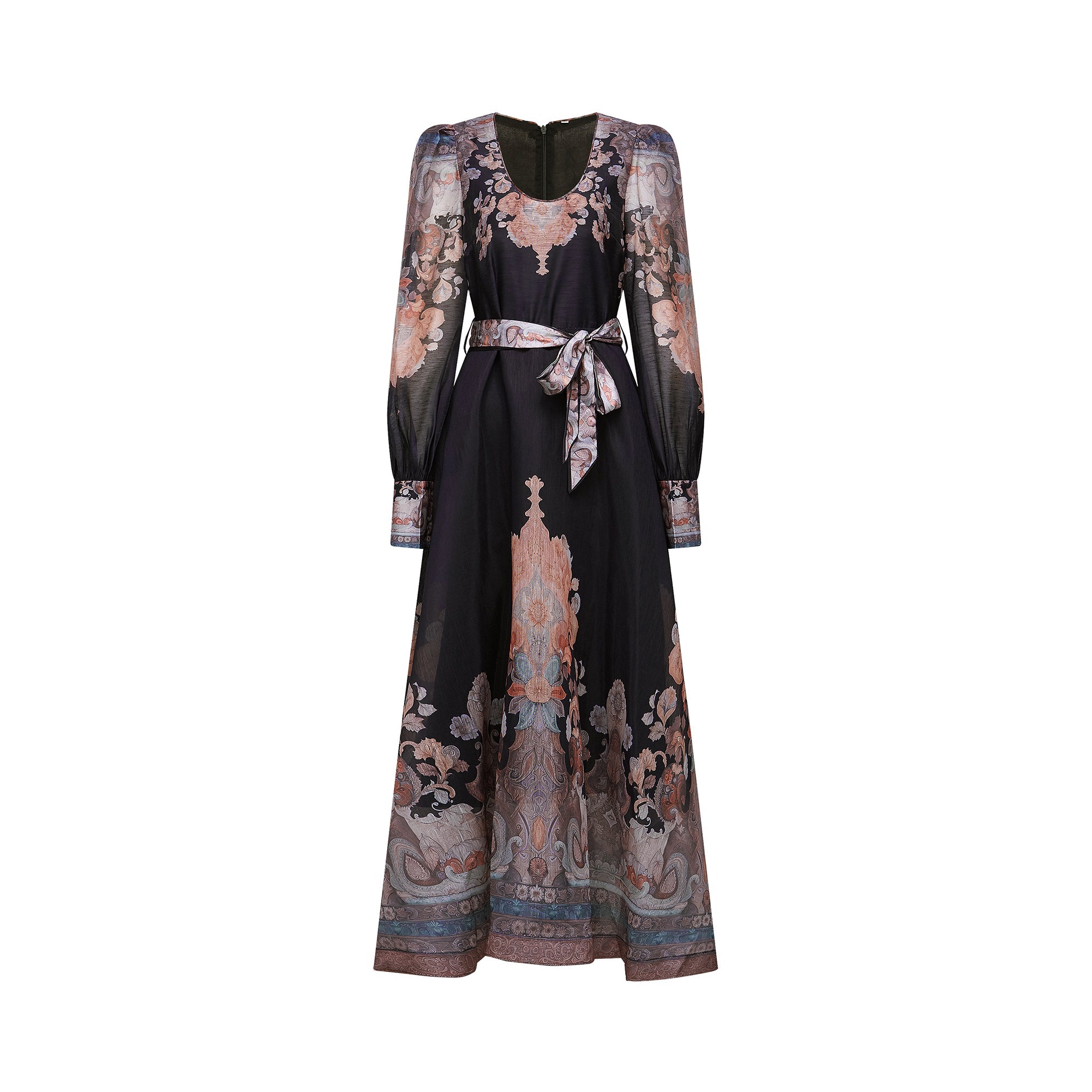 Philippine pattern-print color-block midi dress (US Only)