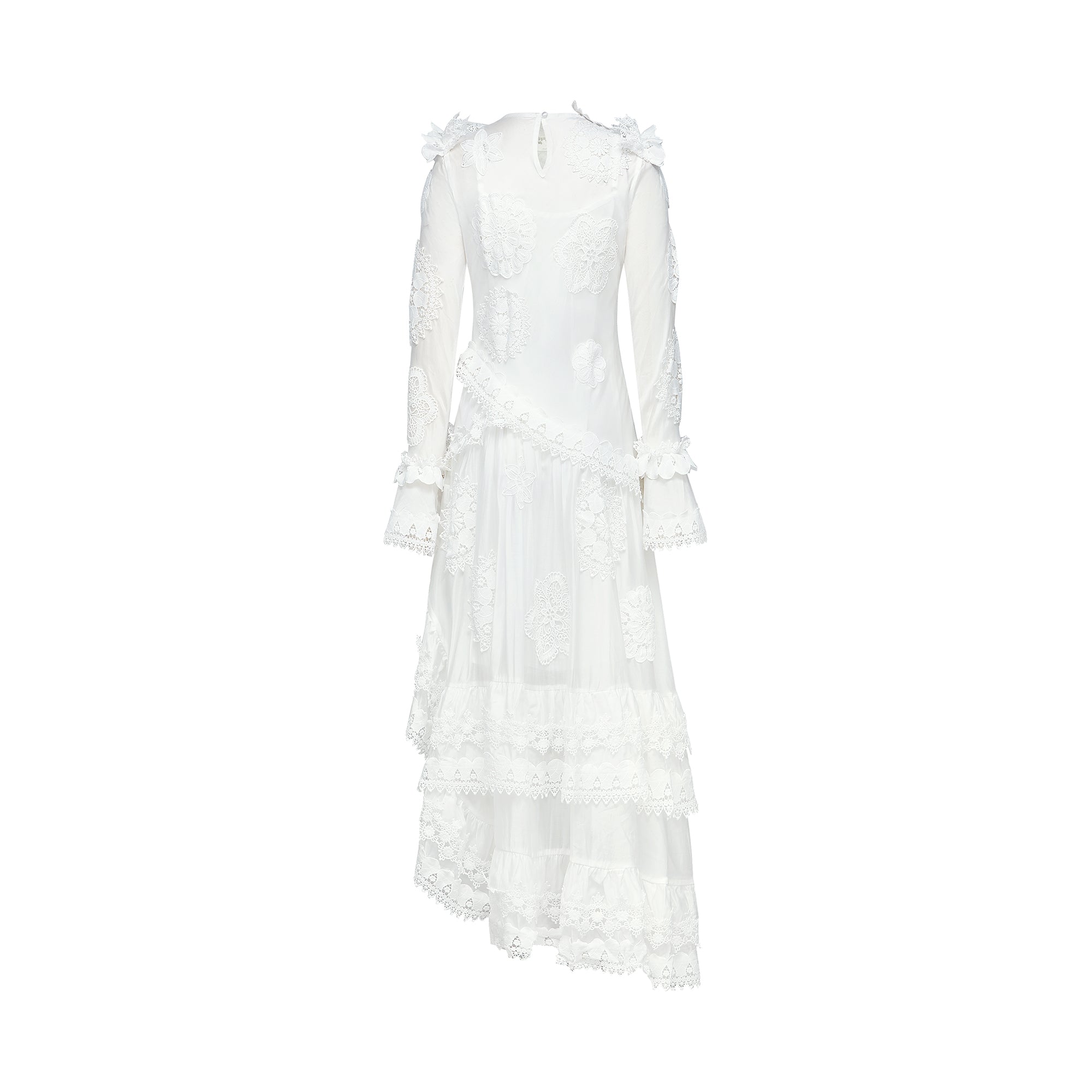 Renée lace floral-embroidered semi-sheer midi dress (US Only)