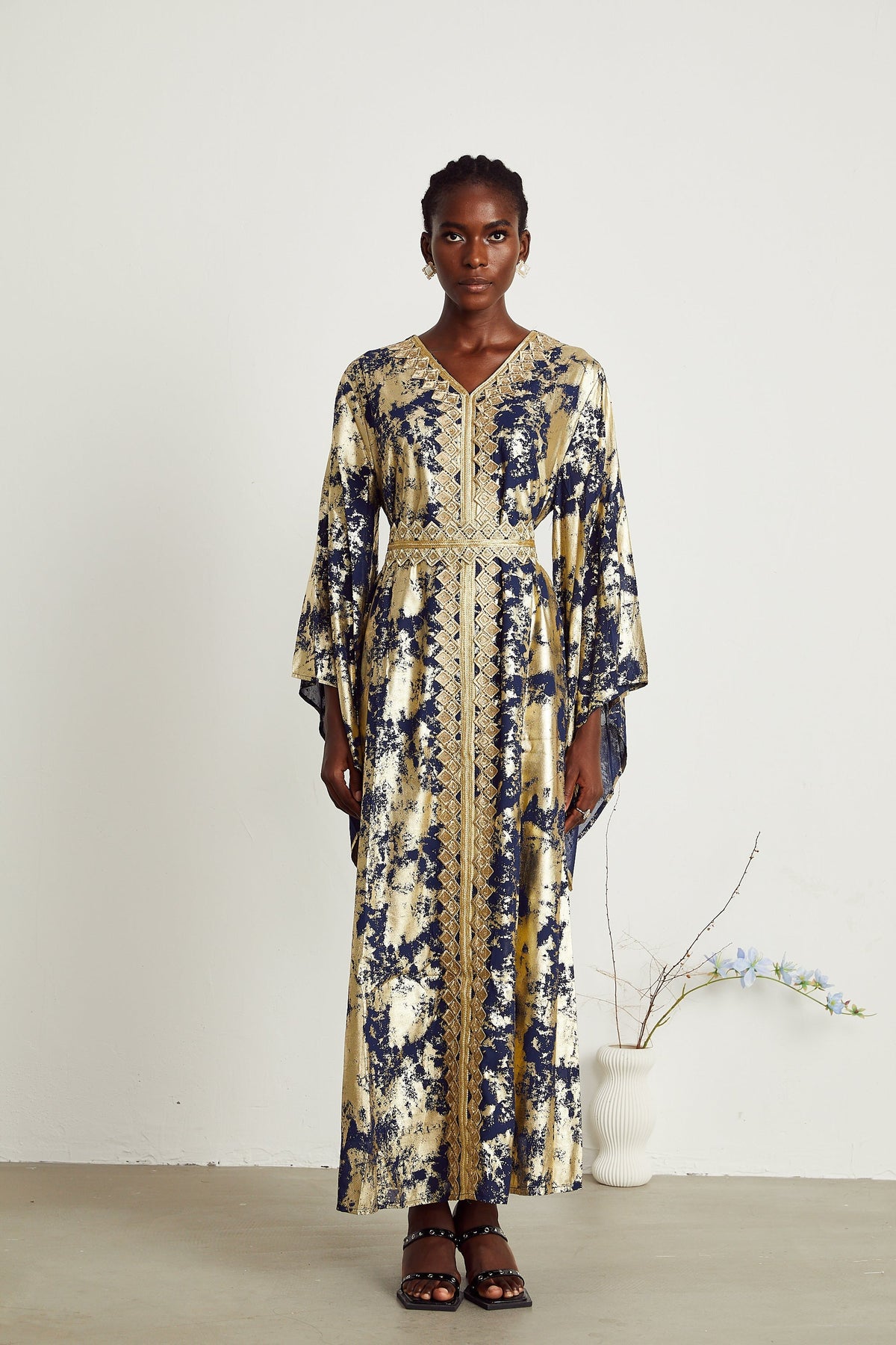 Stéphanie guipure-lace gilded maxi dress