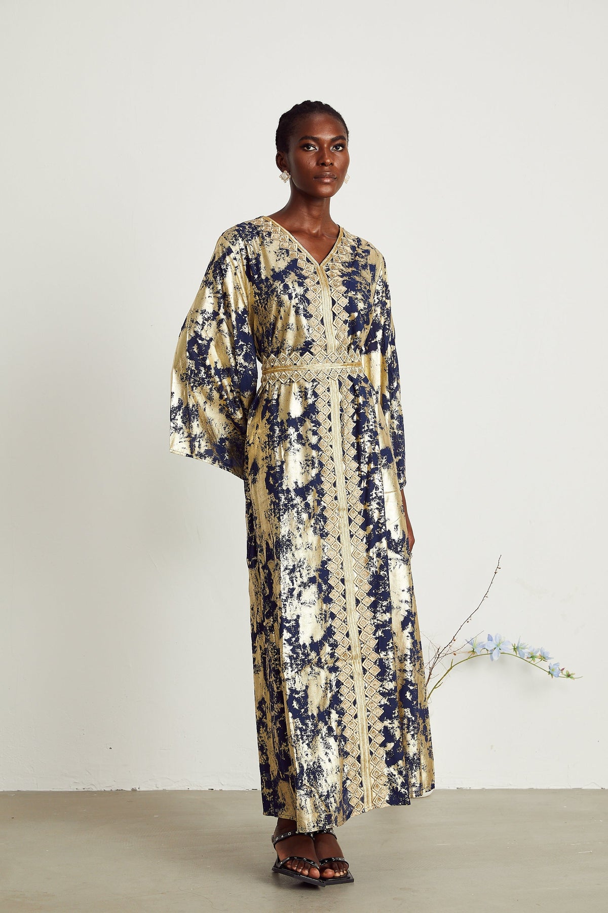 Stéphanie guipure-lace gilded maxi dress