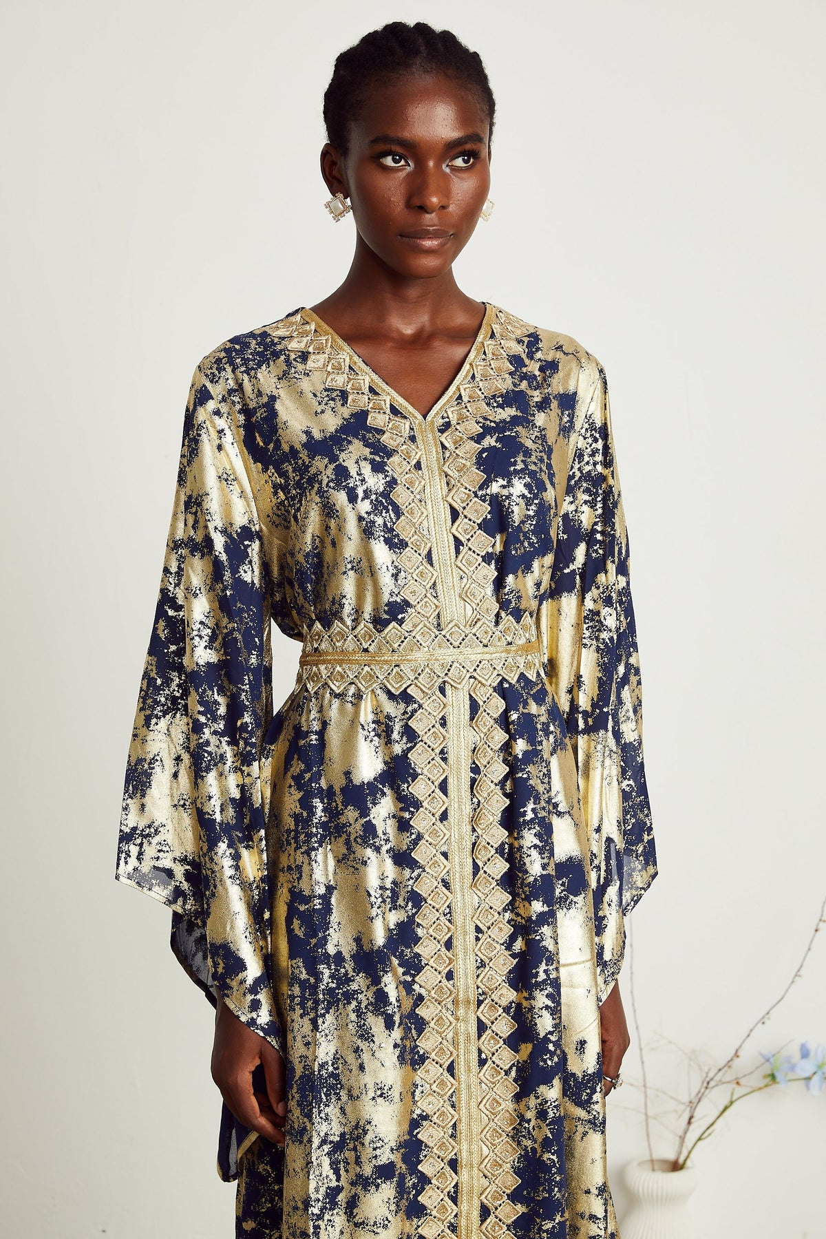 Stéphanie guipure-lace gilded maxi dress