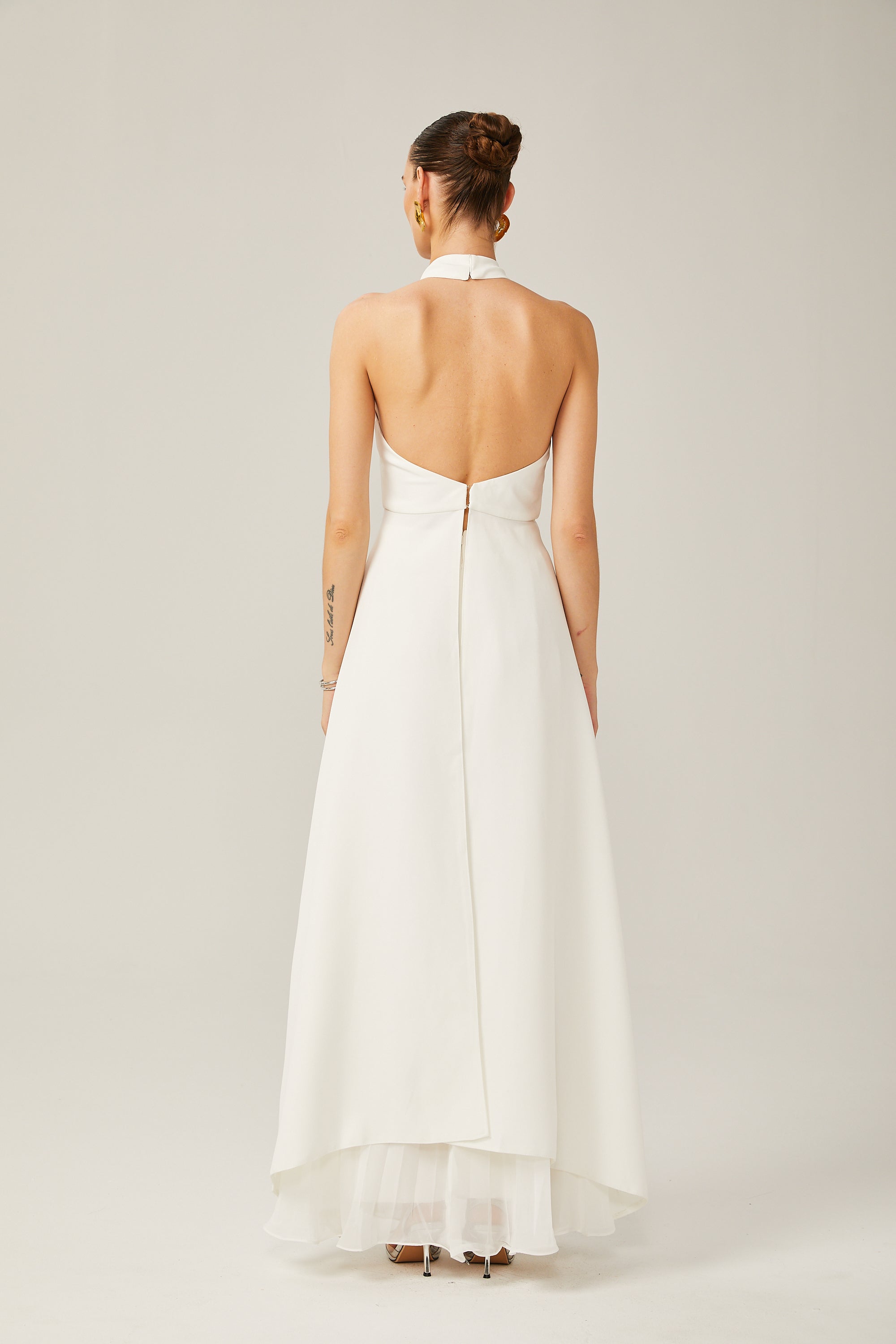 Inés halterneck layered long dress (Final Sale-US Only)