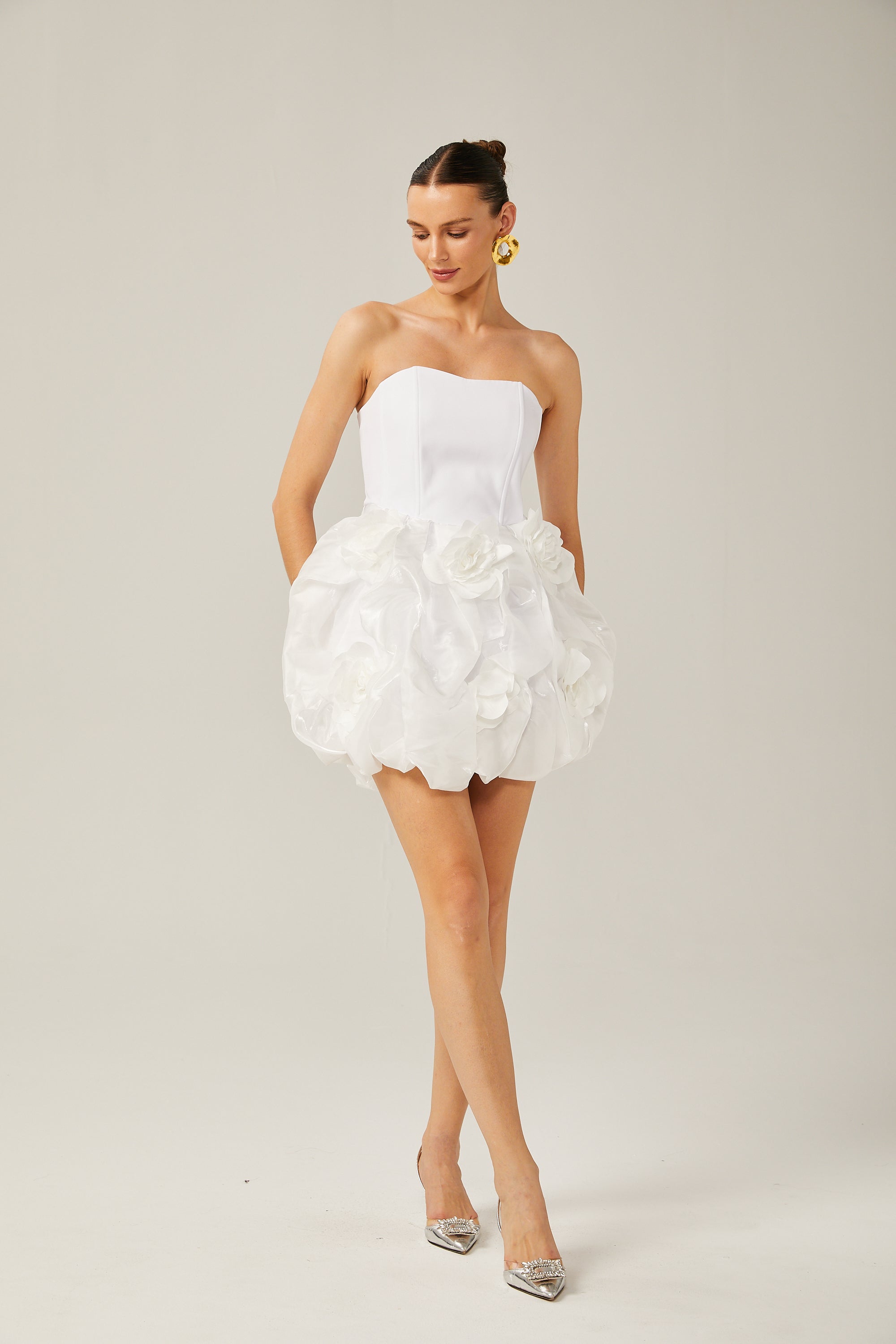Thérèse 3d-petal corset mini dress (US Only)