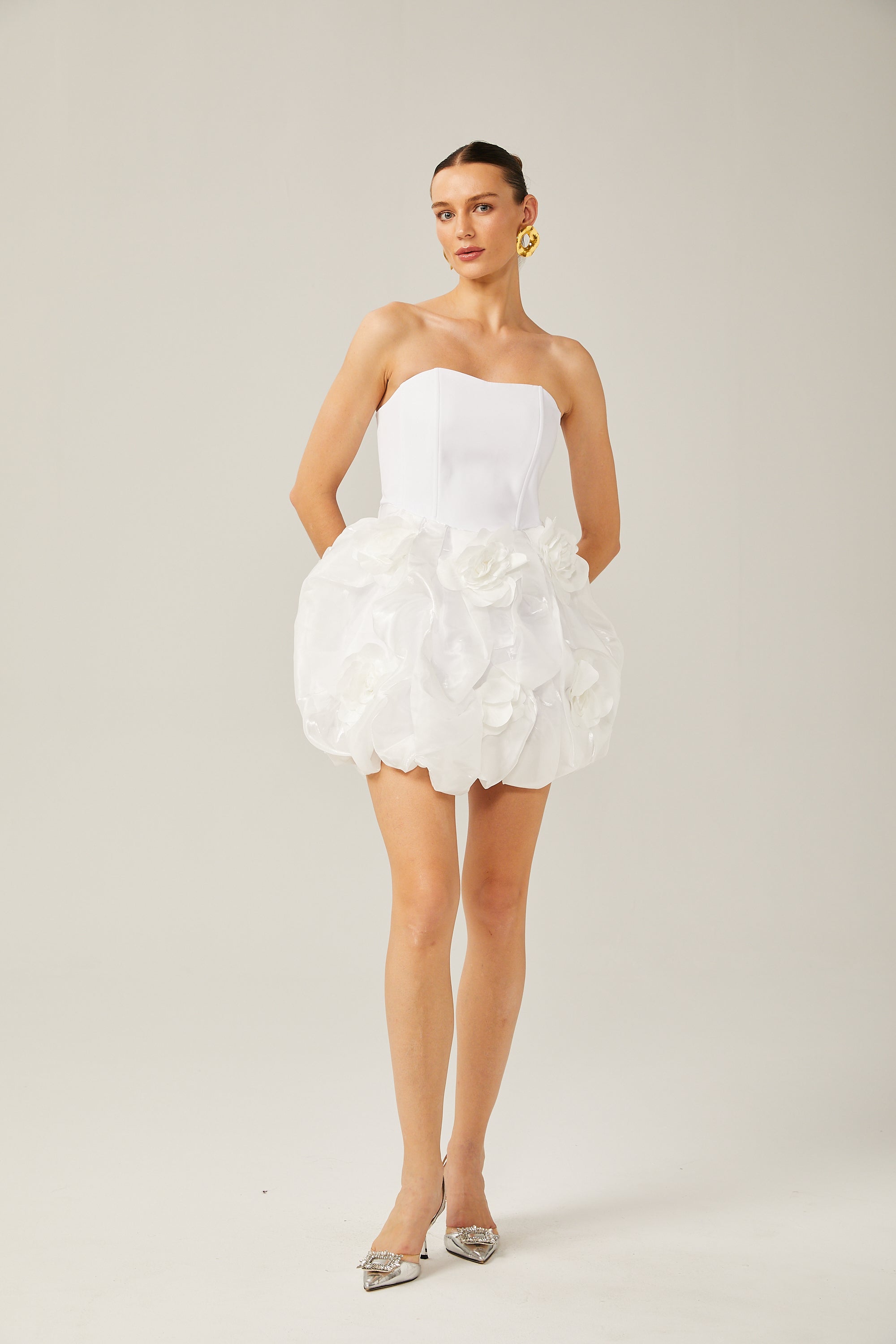 Thérèse 3d-petal corset mini dress (US Only)