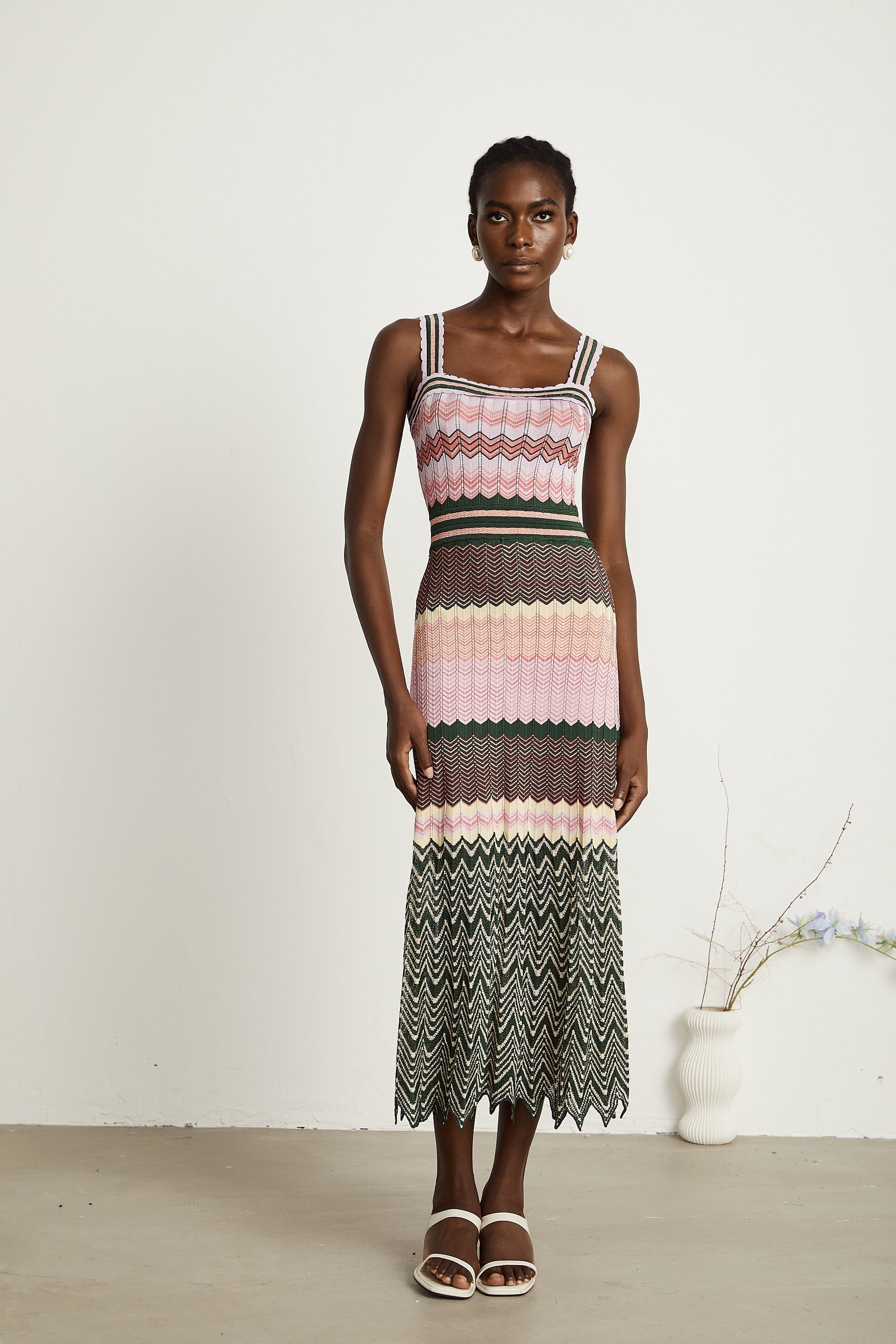 Daphné contrast-color knitted midi dress (Final Sale-US Only)