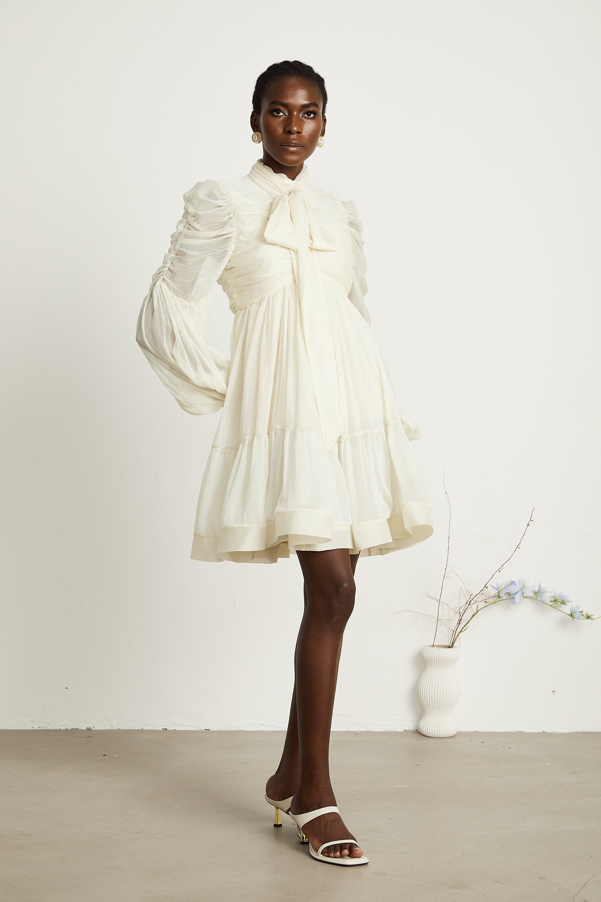 Thibaulte tuck-detail pleated tulle mini dress (Final Sale-US Only)