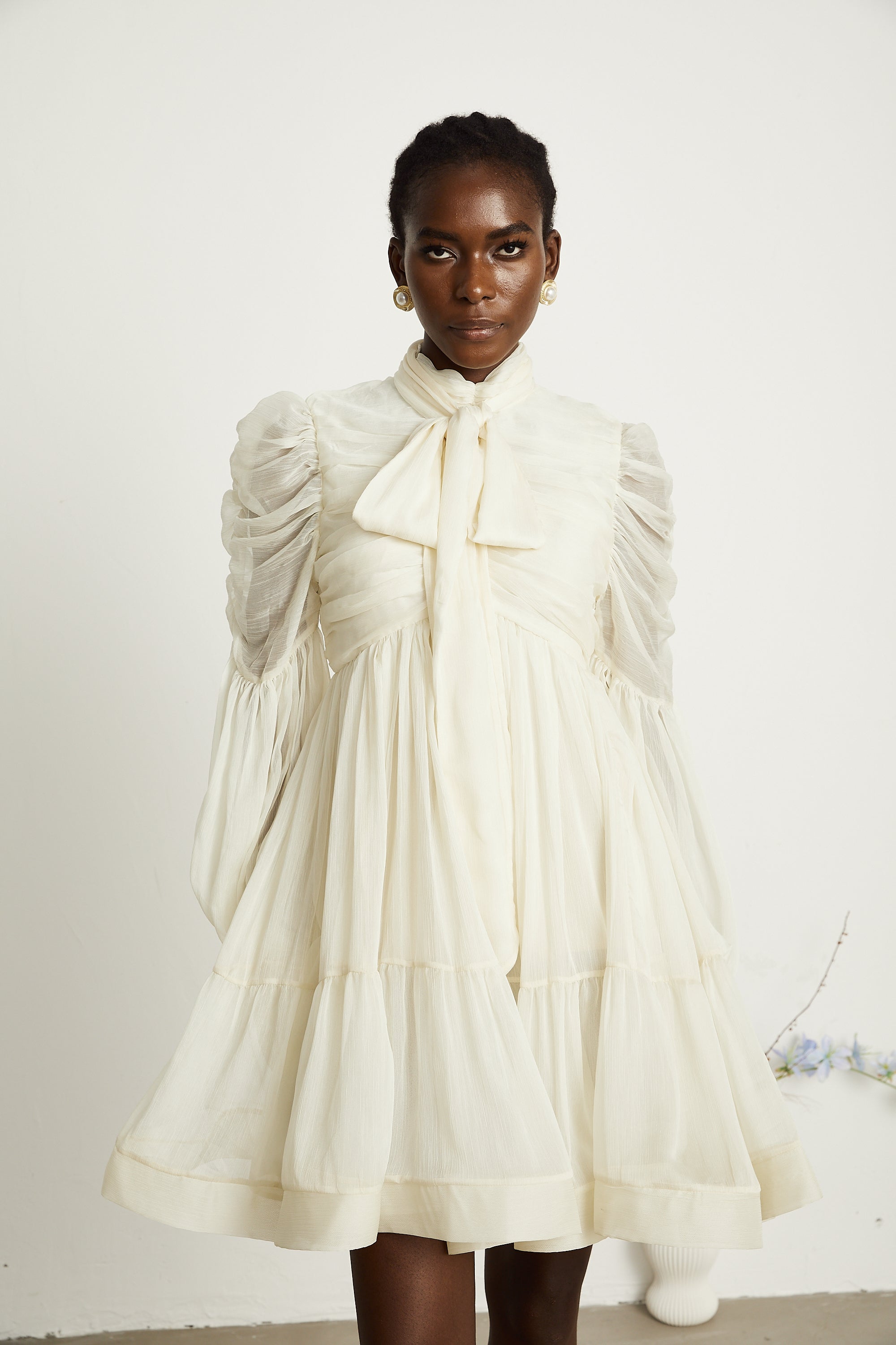 Thibaulte tuck-detail pleated tulle mini dress (Final Sale-US Only)