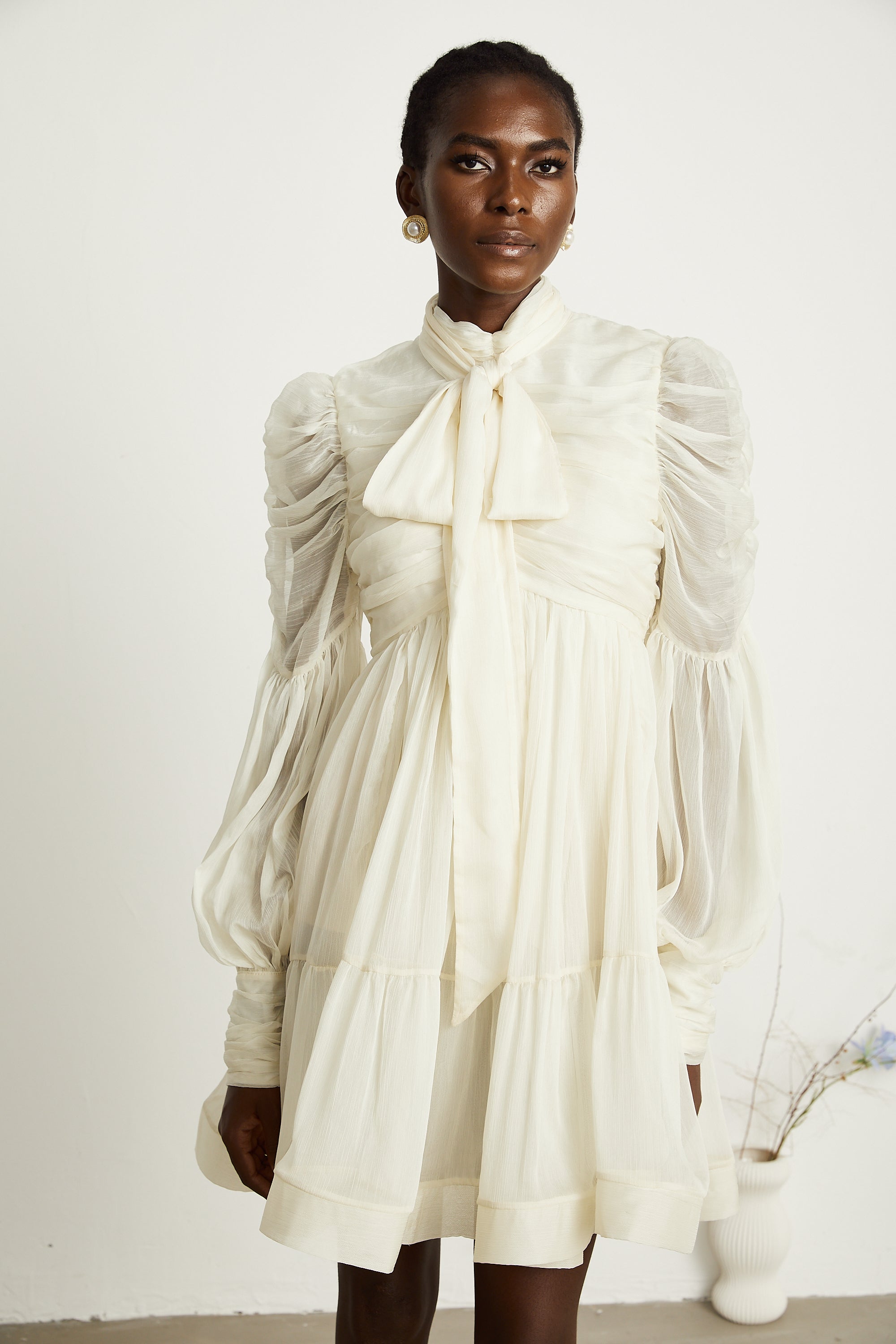 Thibaulte tuck-detail pleated tulle mini dress (Final Sale-US Only)
