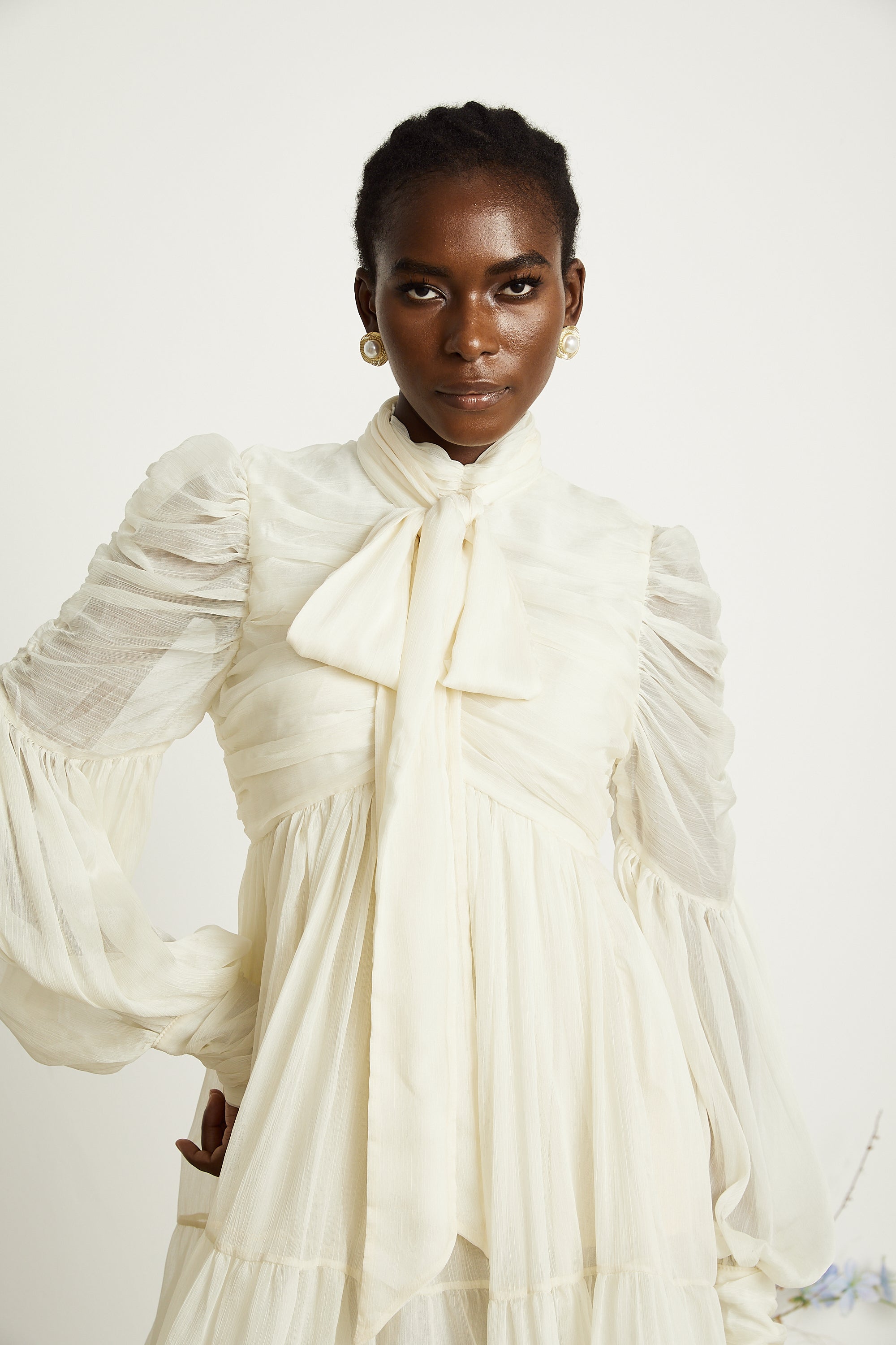 Thibaulte tuck-detail pleated tulle mini dress (Final Sale-US Only)