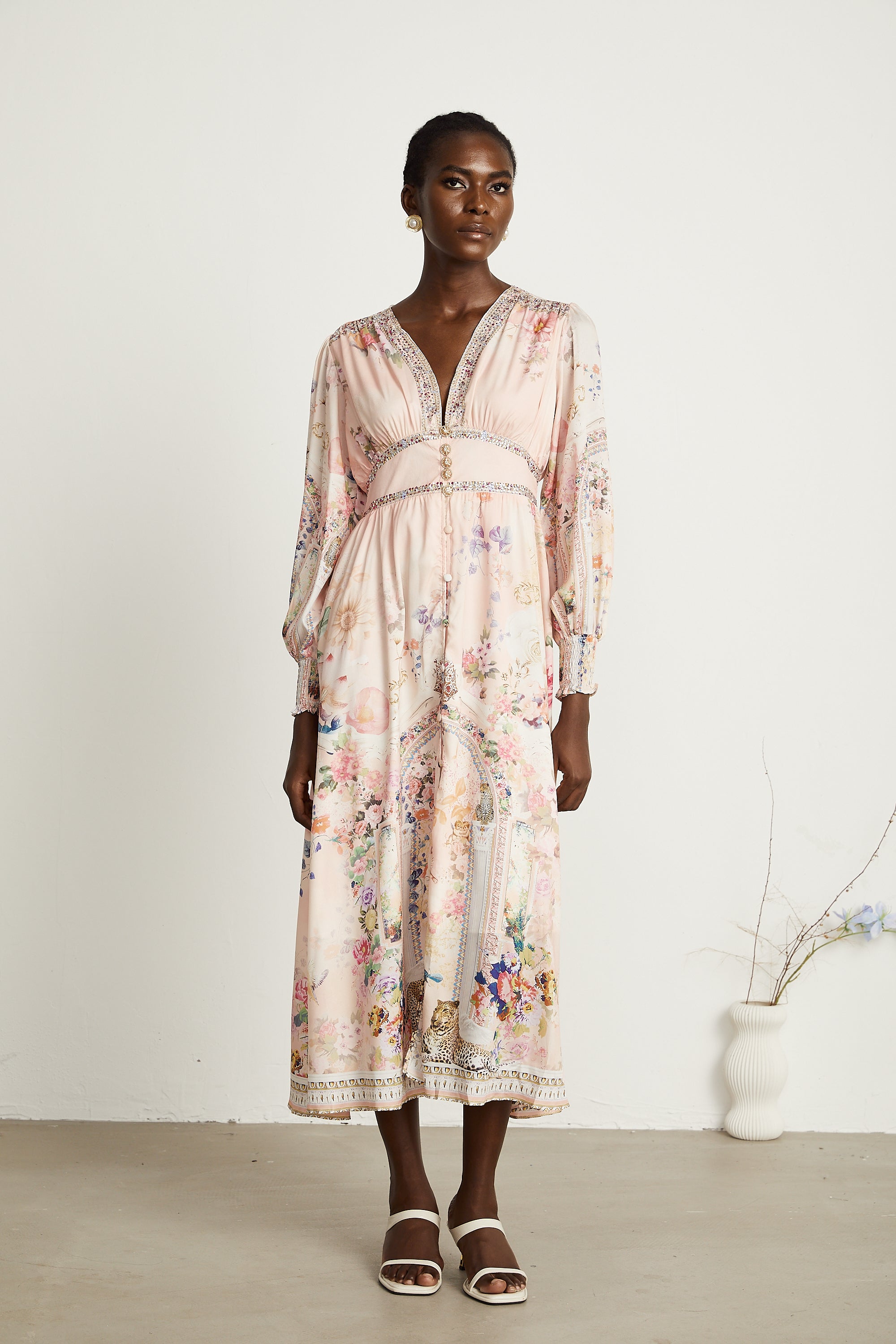 Audrey graphic rhinestone-embellished midi dress (US Only)