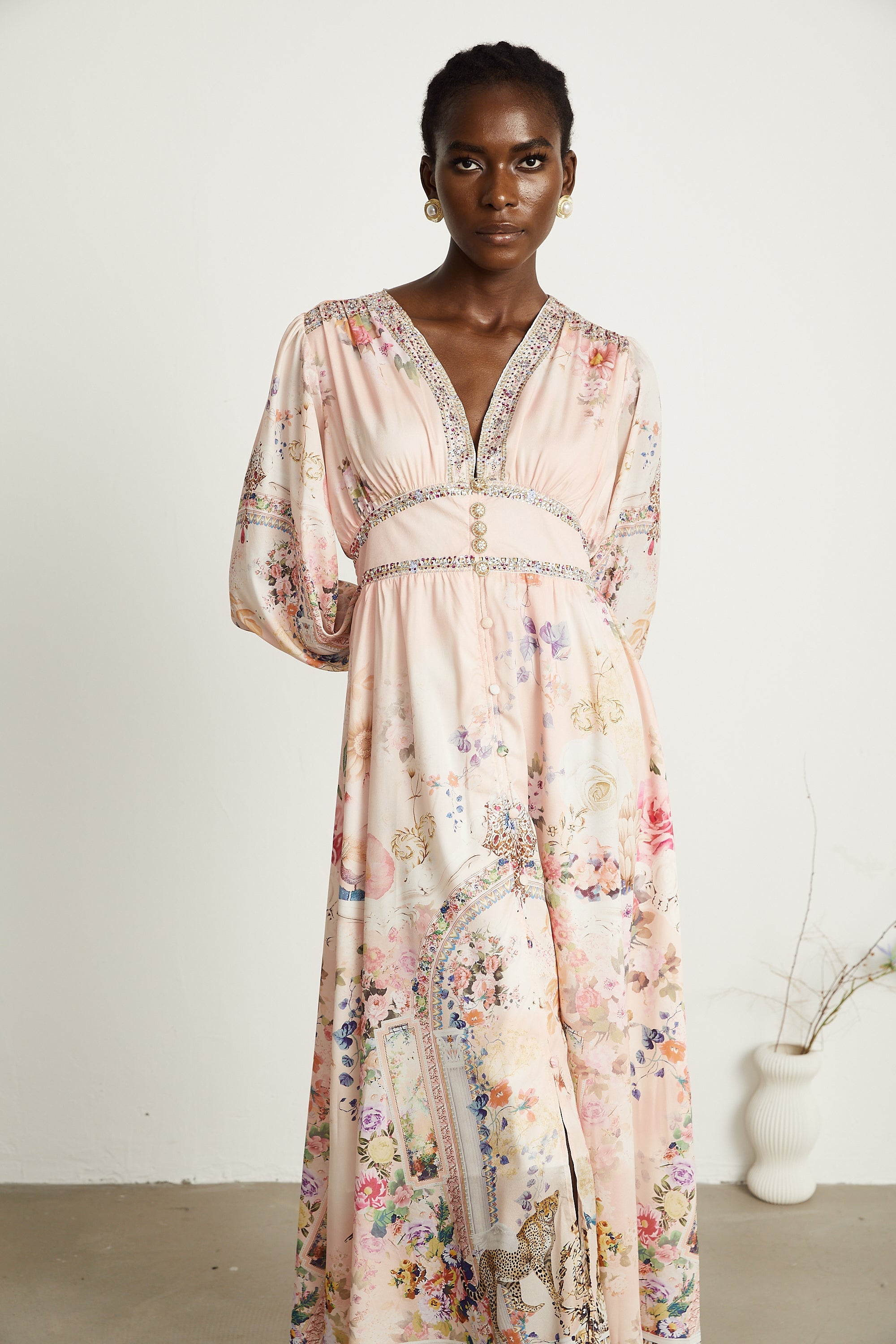 Audrey graphic rhinestone-embellished midi dress (US Only)
