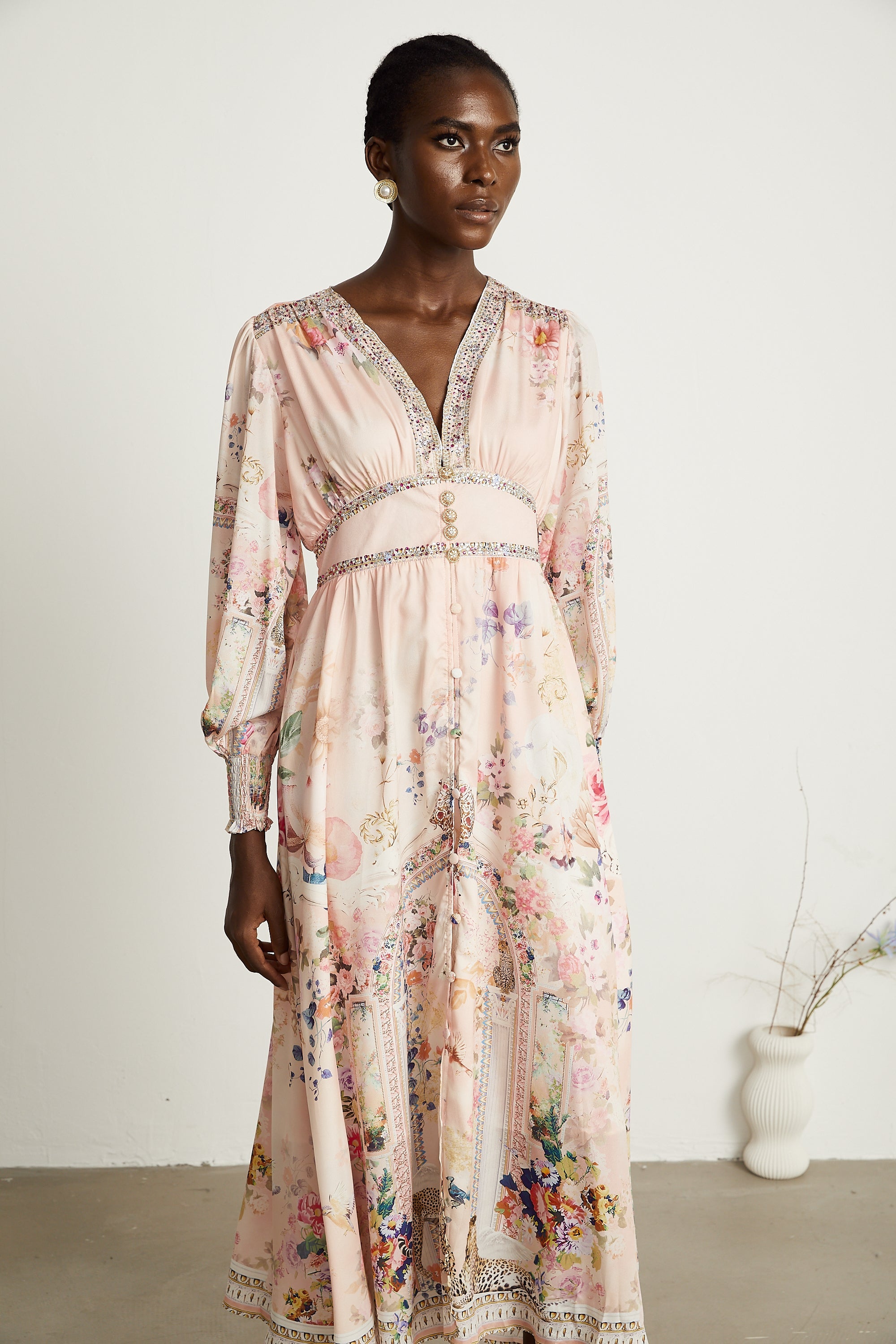 Audrey graphic rhinestone-embellished midi dress (US Only)