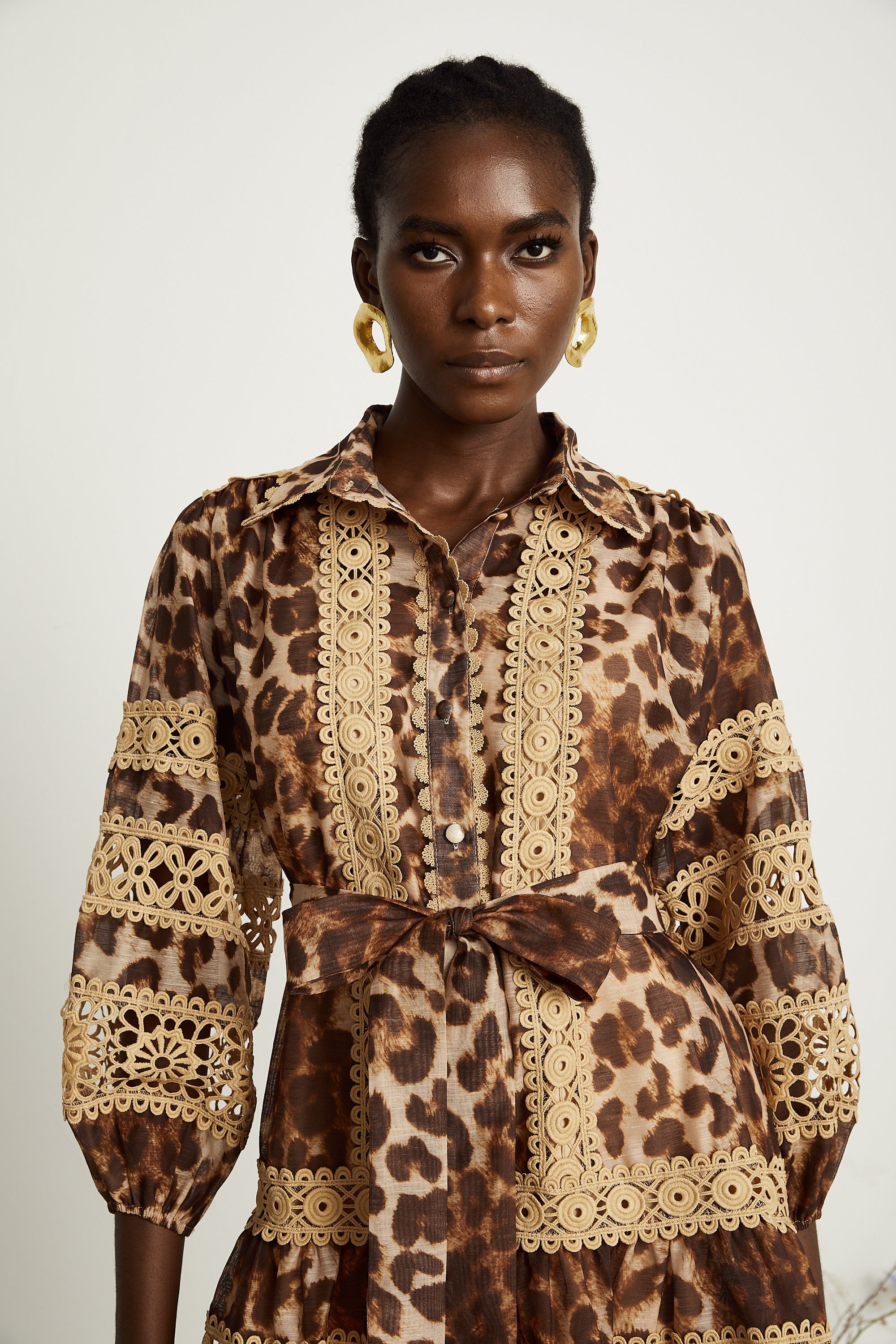 Léonor leopard-print cut-out panelled mini dress (US Only)