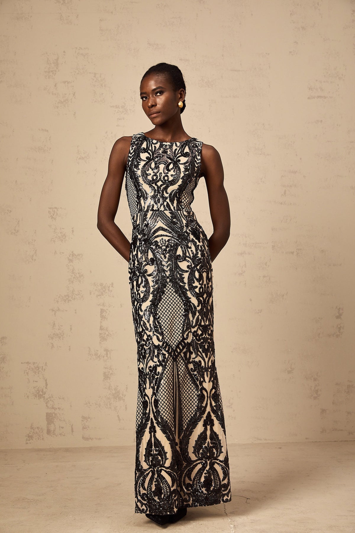 Annie sequin-embellished mesh maxi dress (Final Sale-US Only)