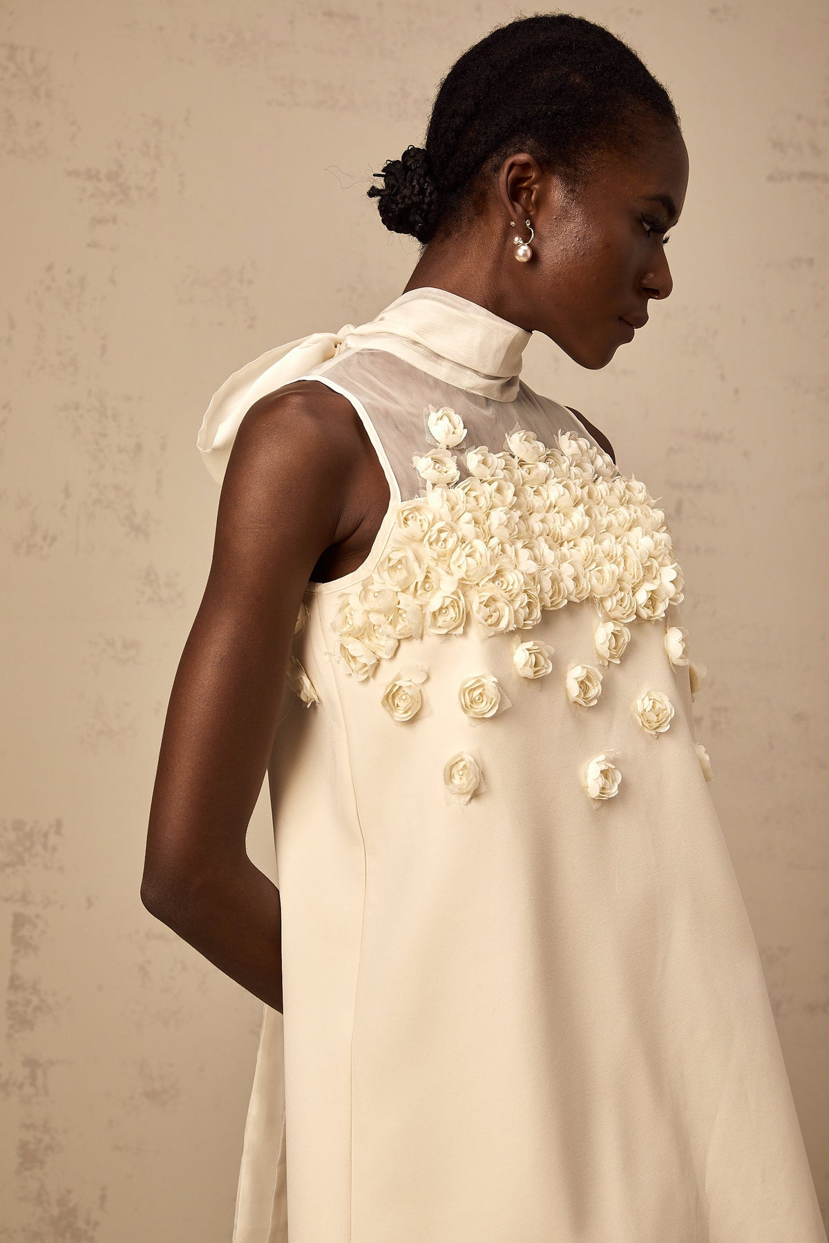 Claire faux-flower sleeveless mini dress (Final Sale-US Only)