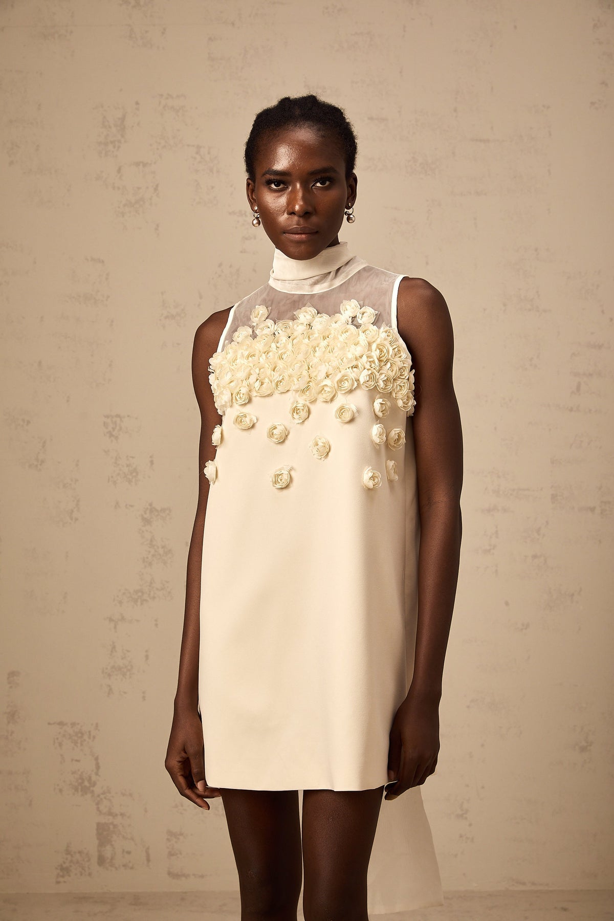 Claire faux-flower sleeveless mini dress (Final Sale-US Only)