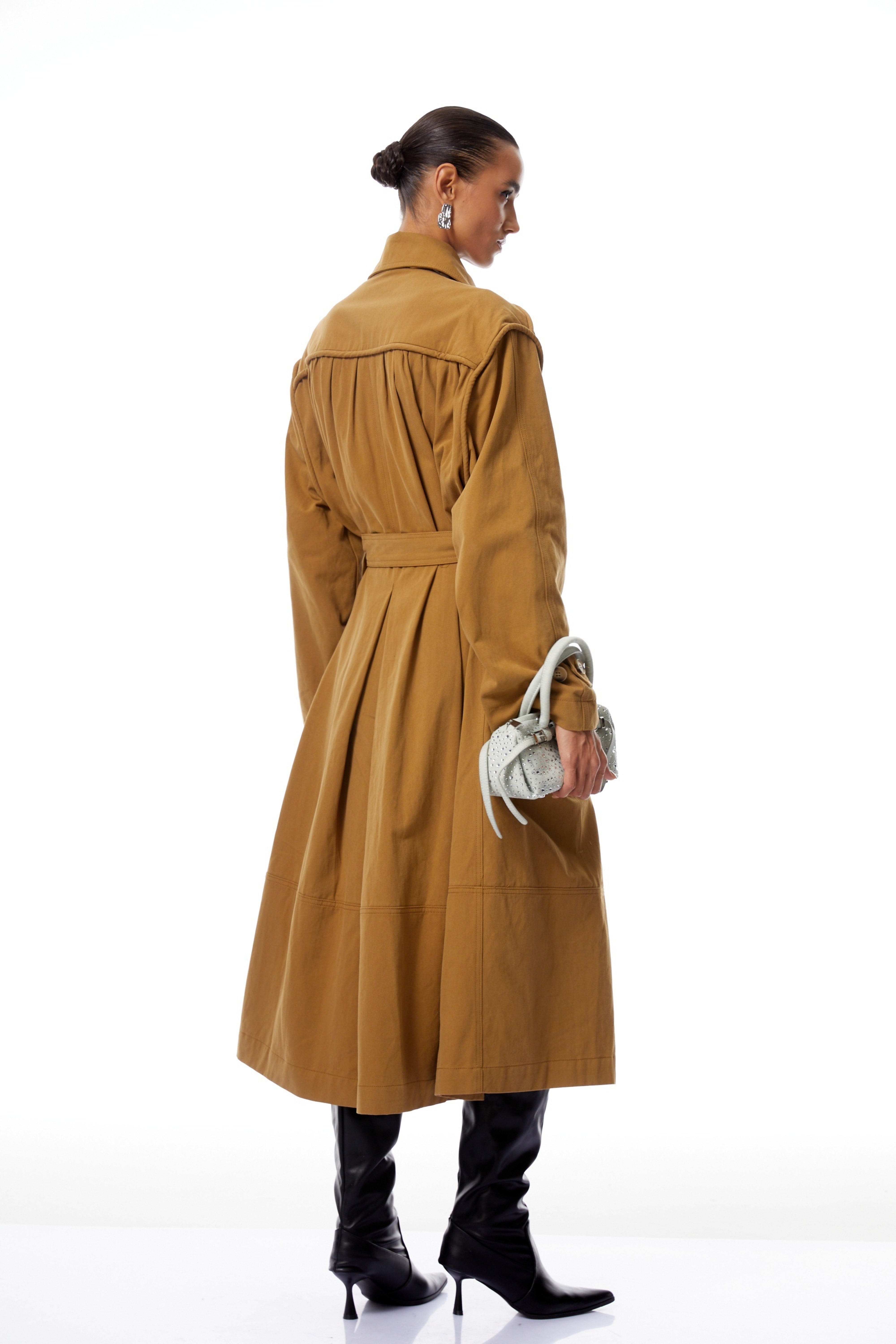 Daniela Ginger Belted Long Trench Coat
