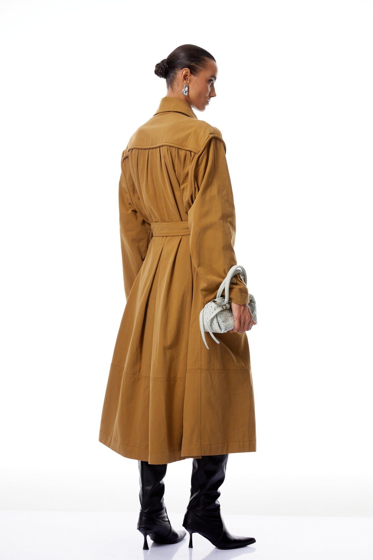 Daniela Ginger Belted Long Trench Coat
