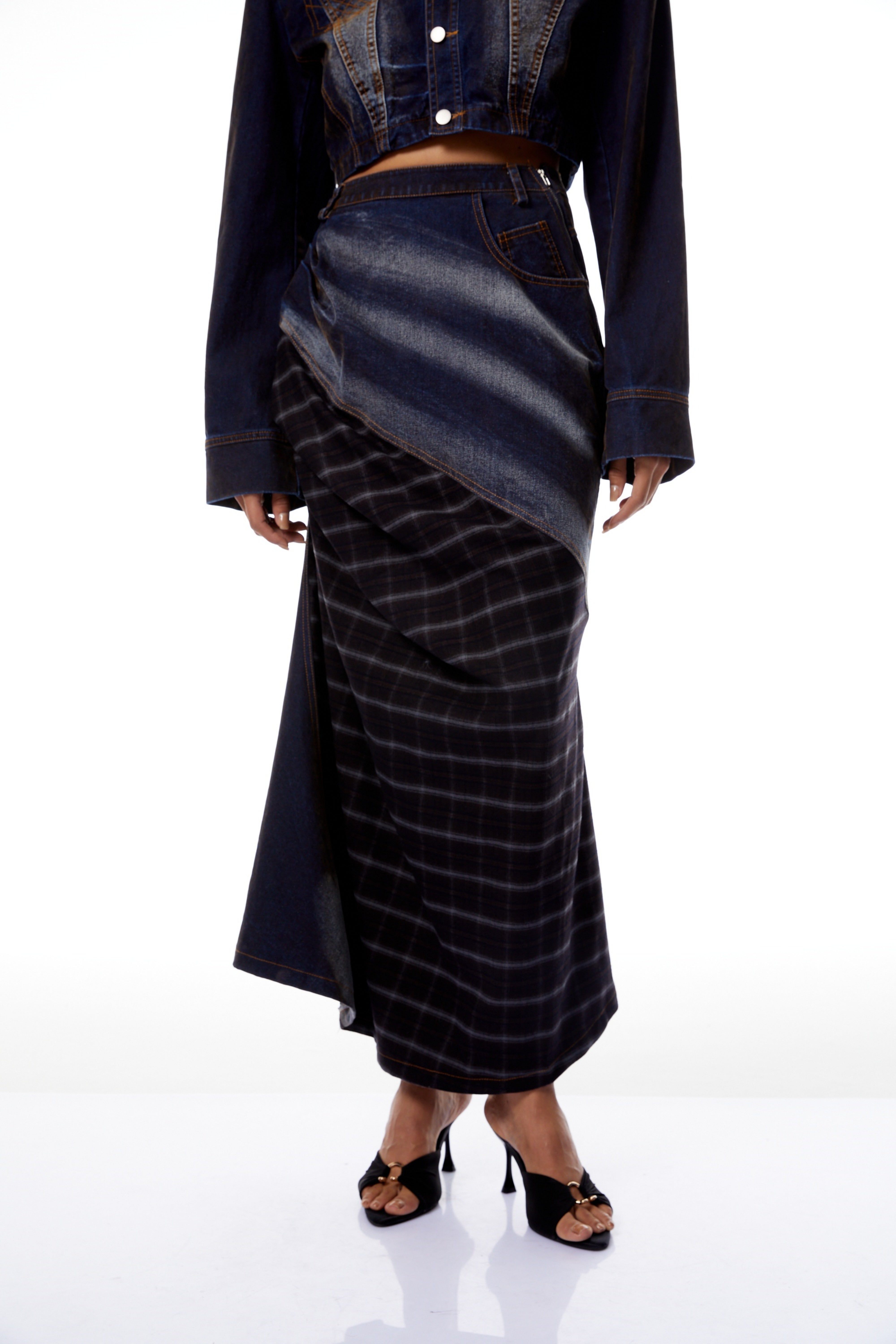 Winslow Indigo Blue Faded Denim Jacket & Skirt Set