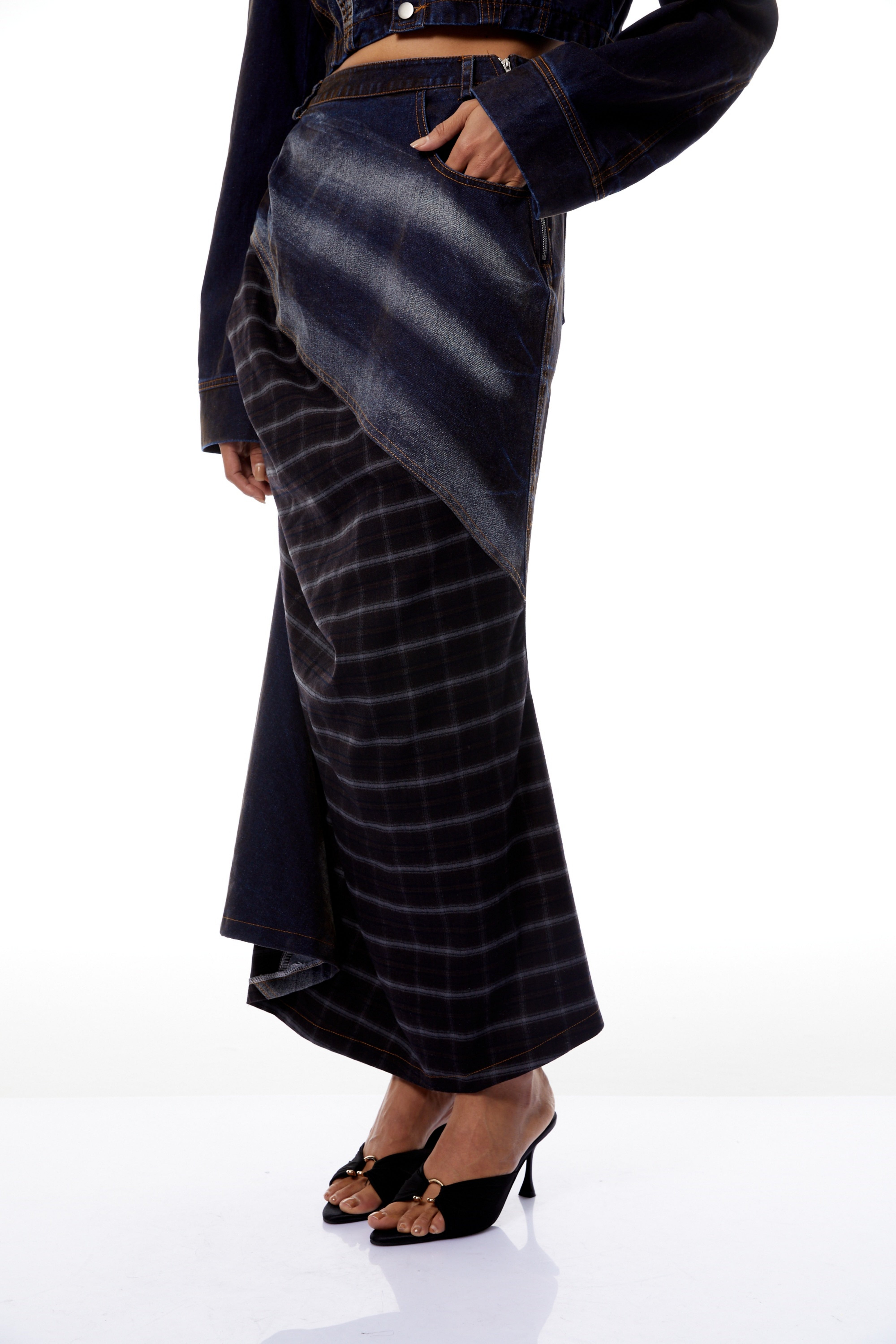 Winslow Indigo Blue Faded Denim Jacket & Skirt Set