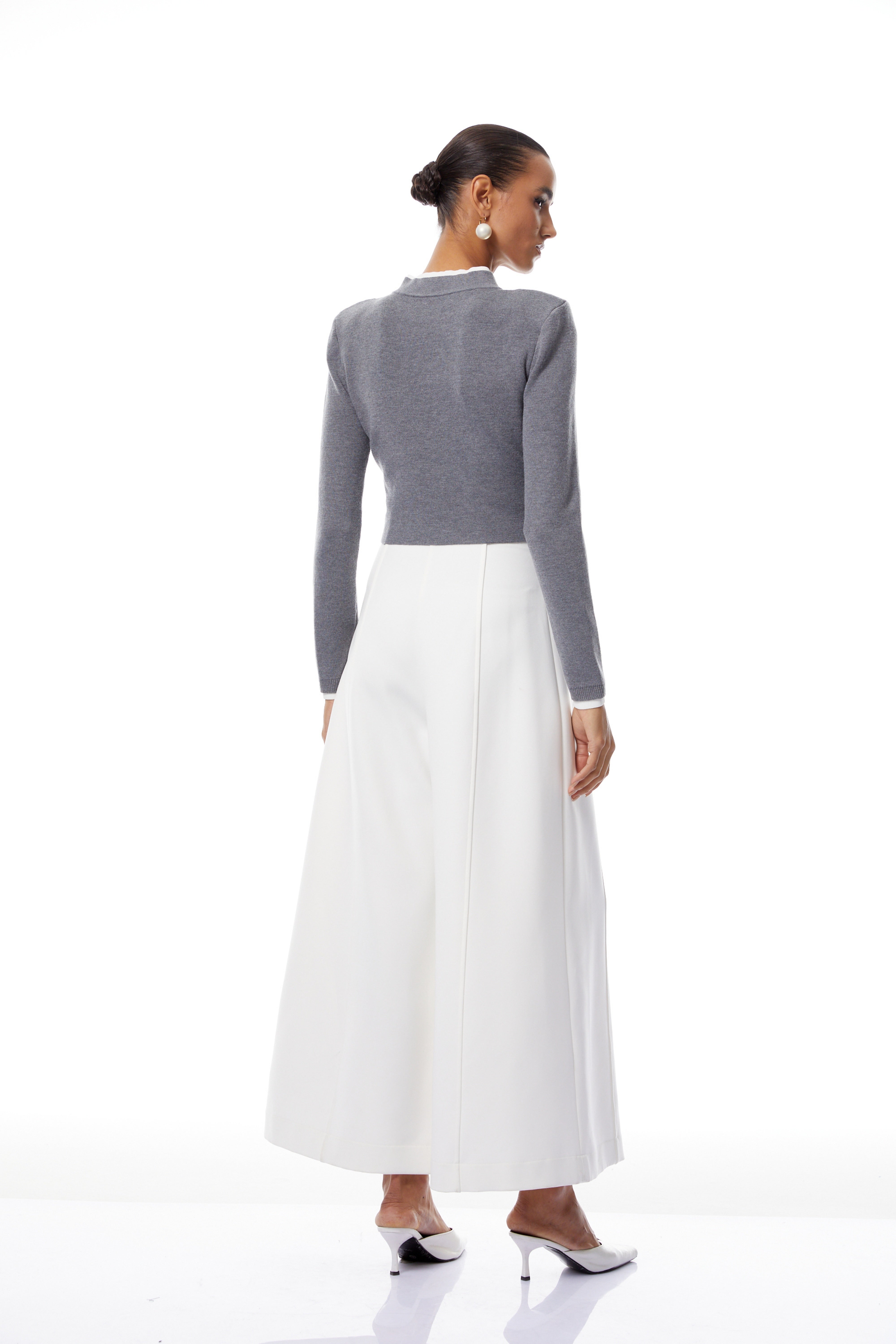 Lisette Grey 3D Petal Knit Cardigan