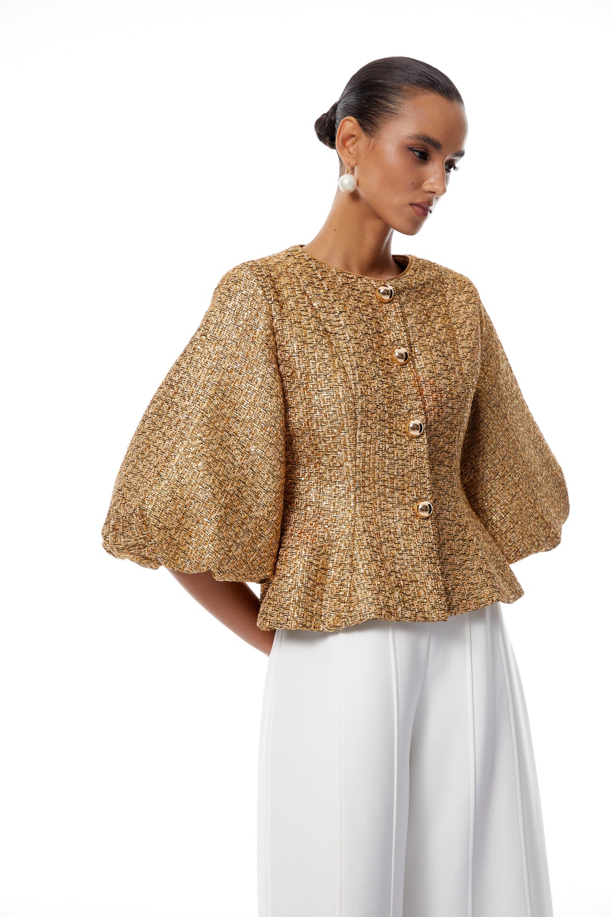 Clothilde Gold Sequined Tweed Jacket (Final Sale-US Only)
