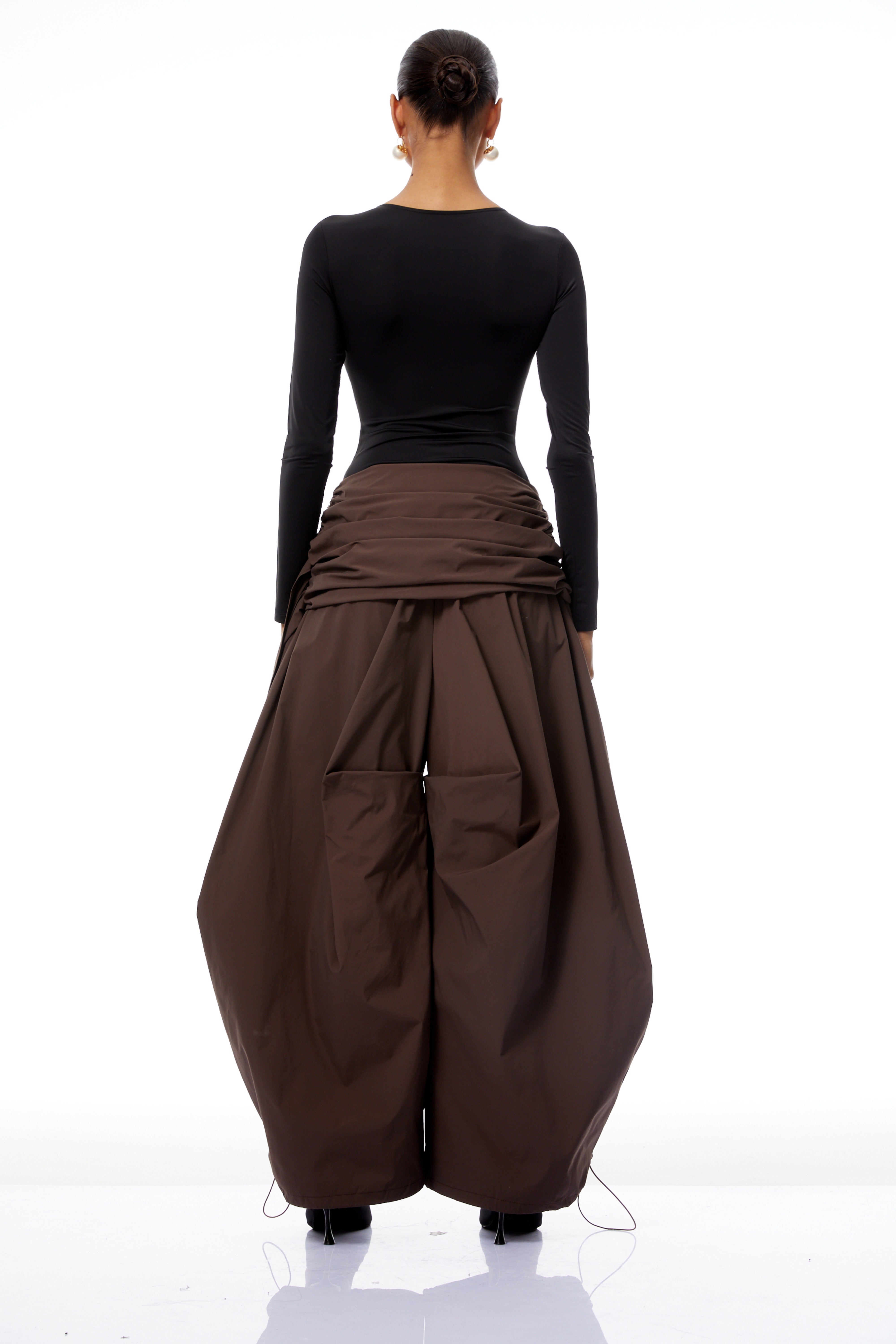 Sélène Black Mesh Panel Bodysuit